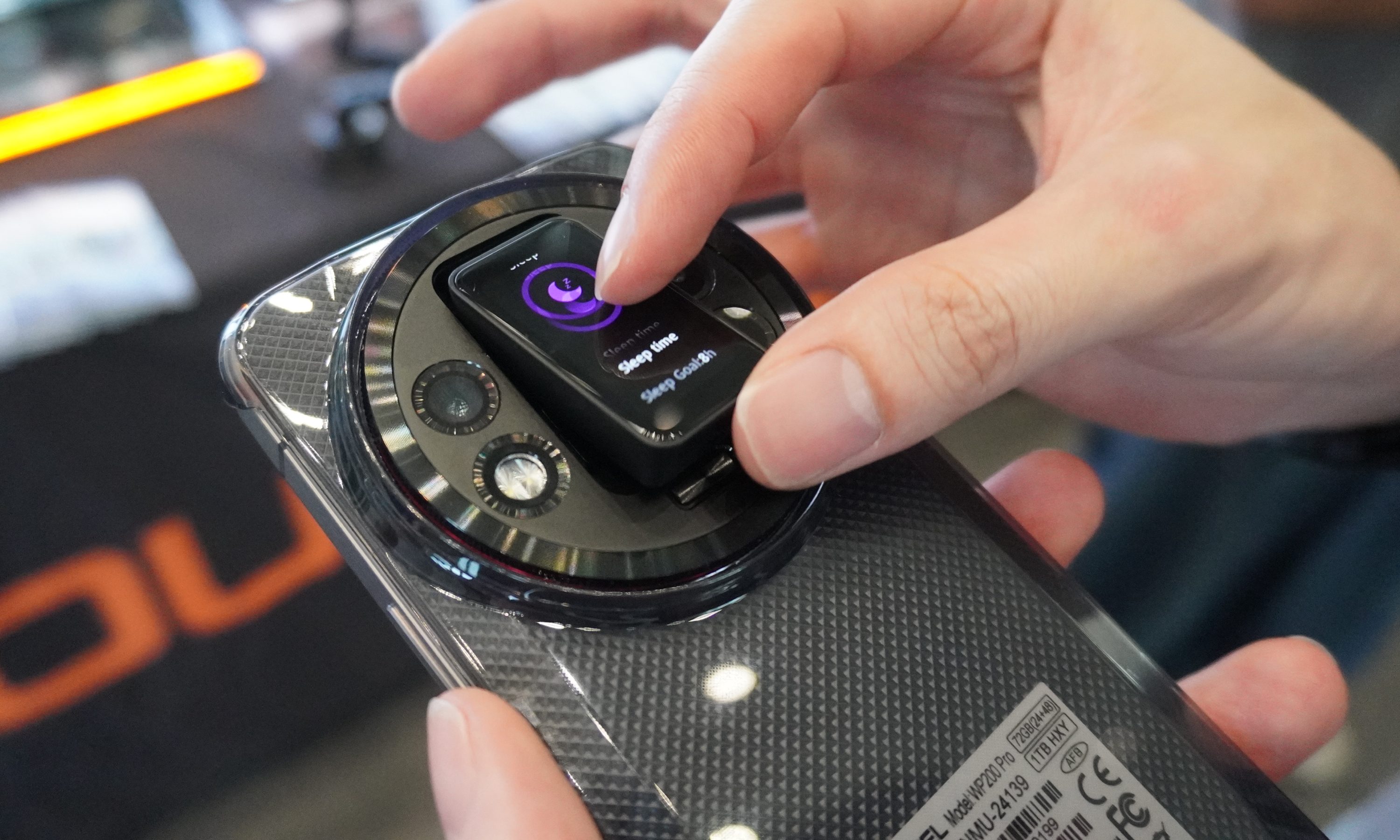 A module being inserted into the Oukitel WP200