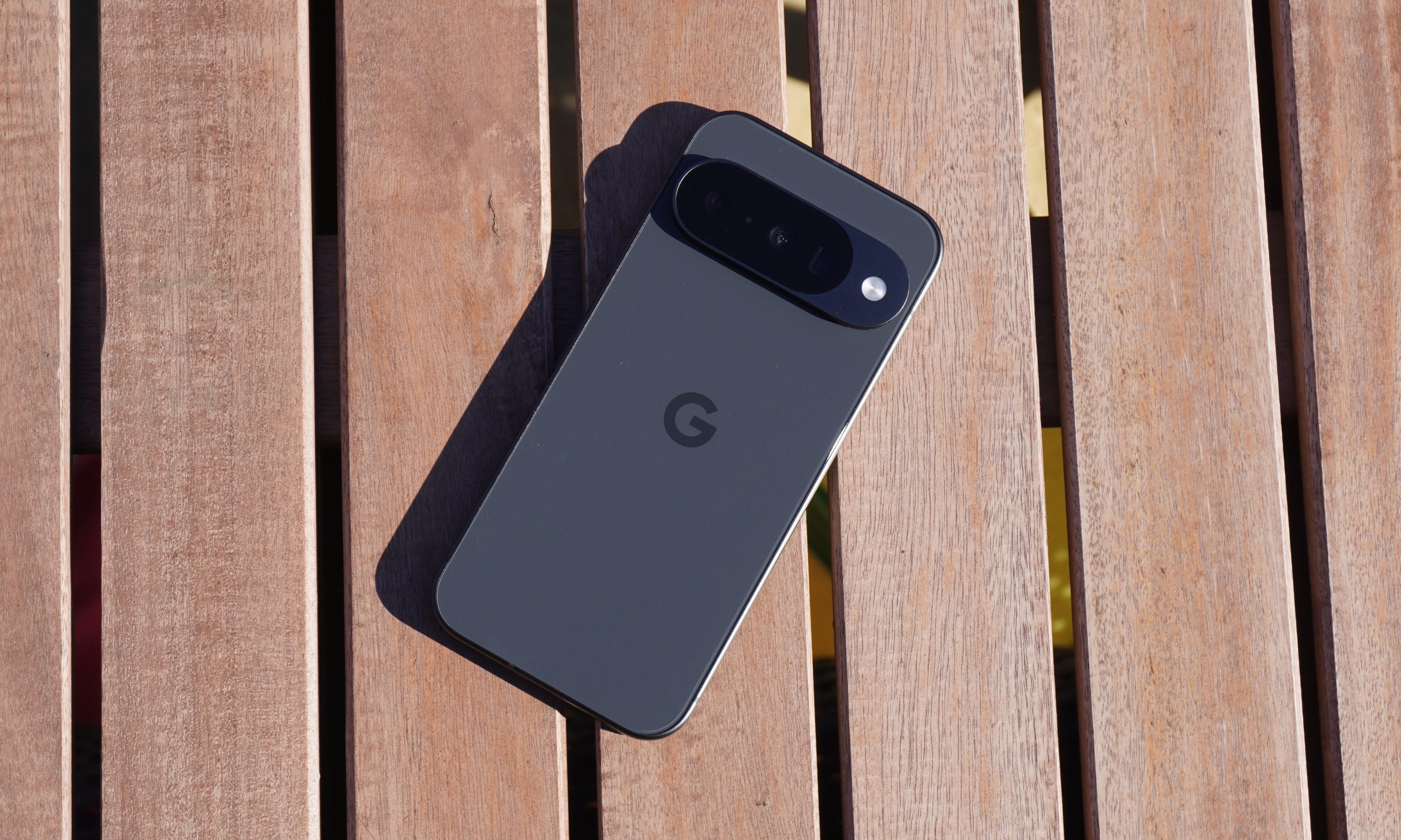 Pixel 10 lying screen-down on a table