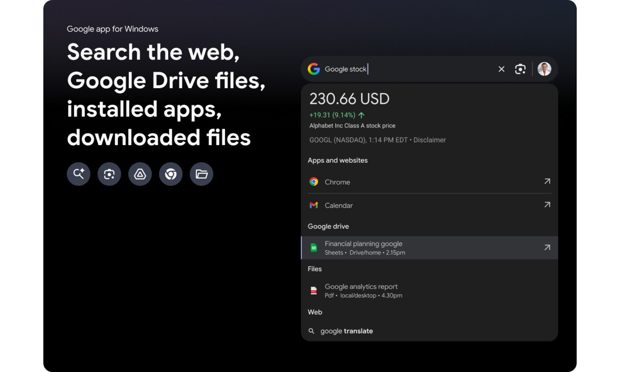 Google app for Windows.