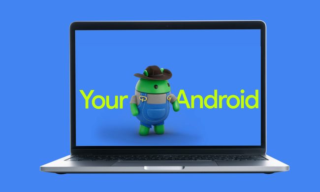Illustration of a PC running Android.