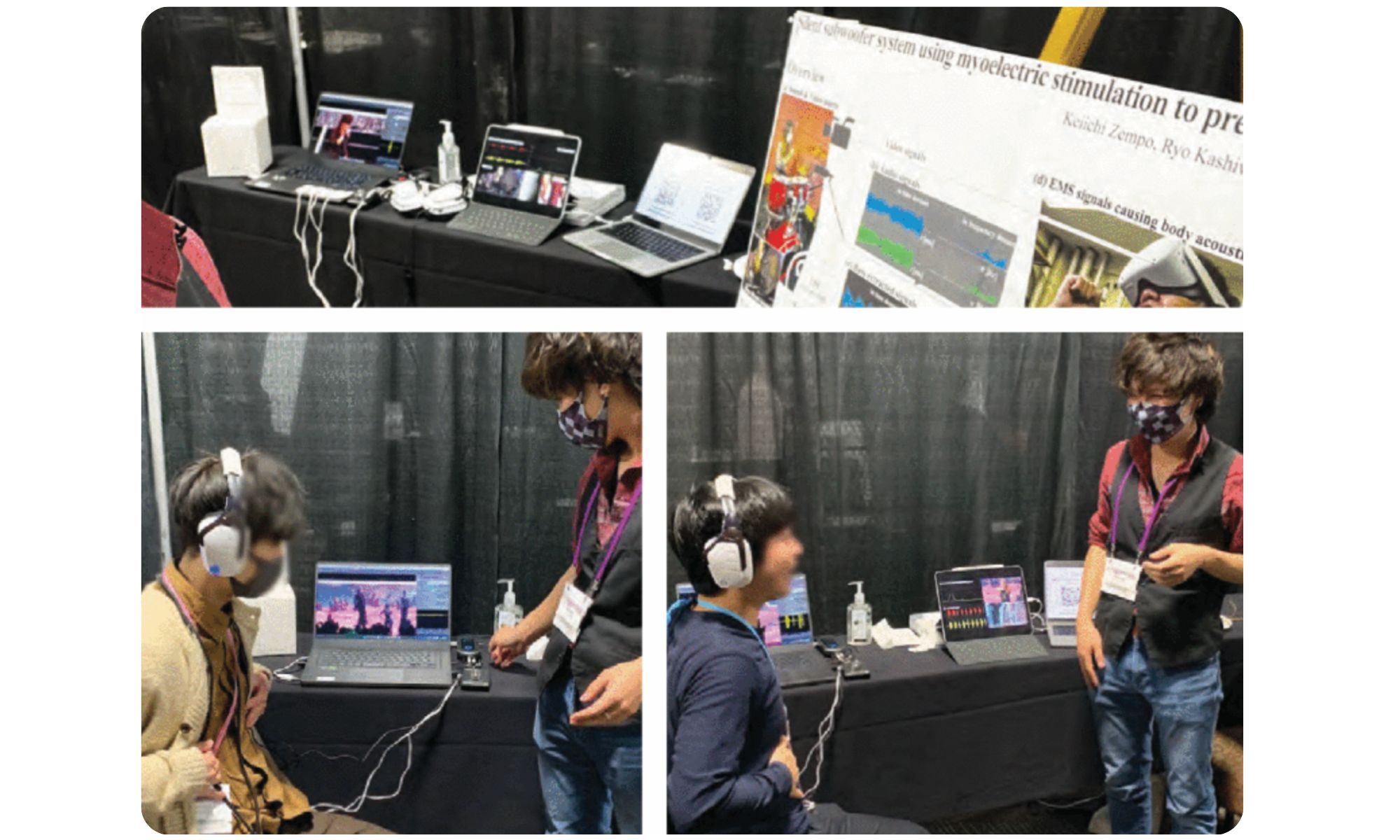 People experiencing low-frequency vibrations through EMS wearable.