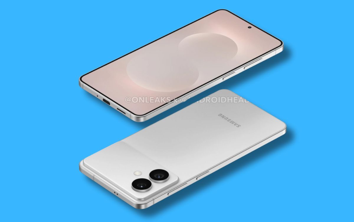 Angled view of Samsung Galaxy S26 Edge's leaked render.