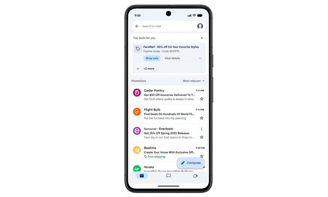 Promotions in Gmail.