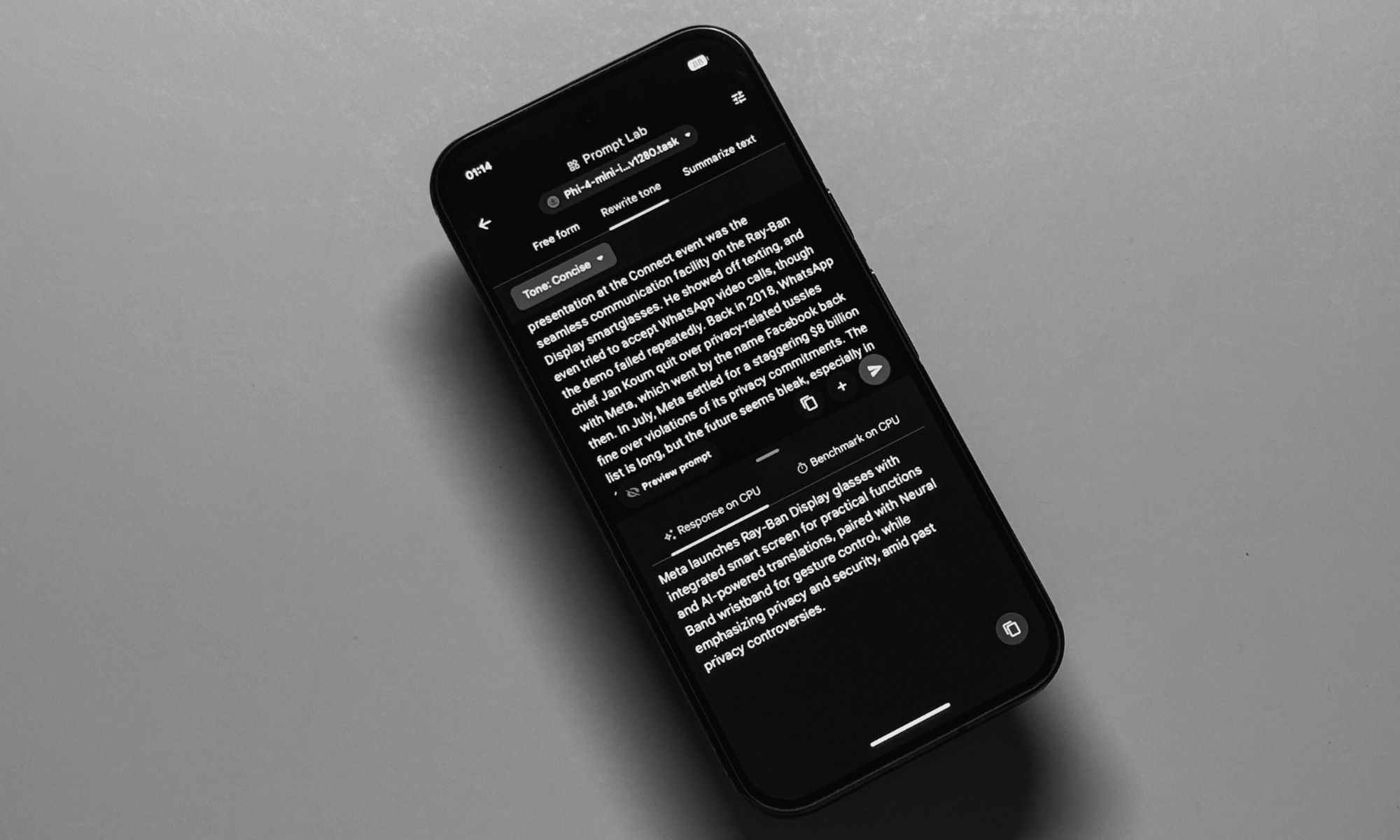 Just fired up Google AI Edge Gallery on the Pixel 10 Pro.