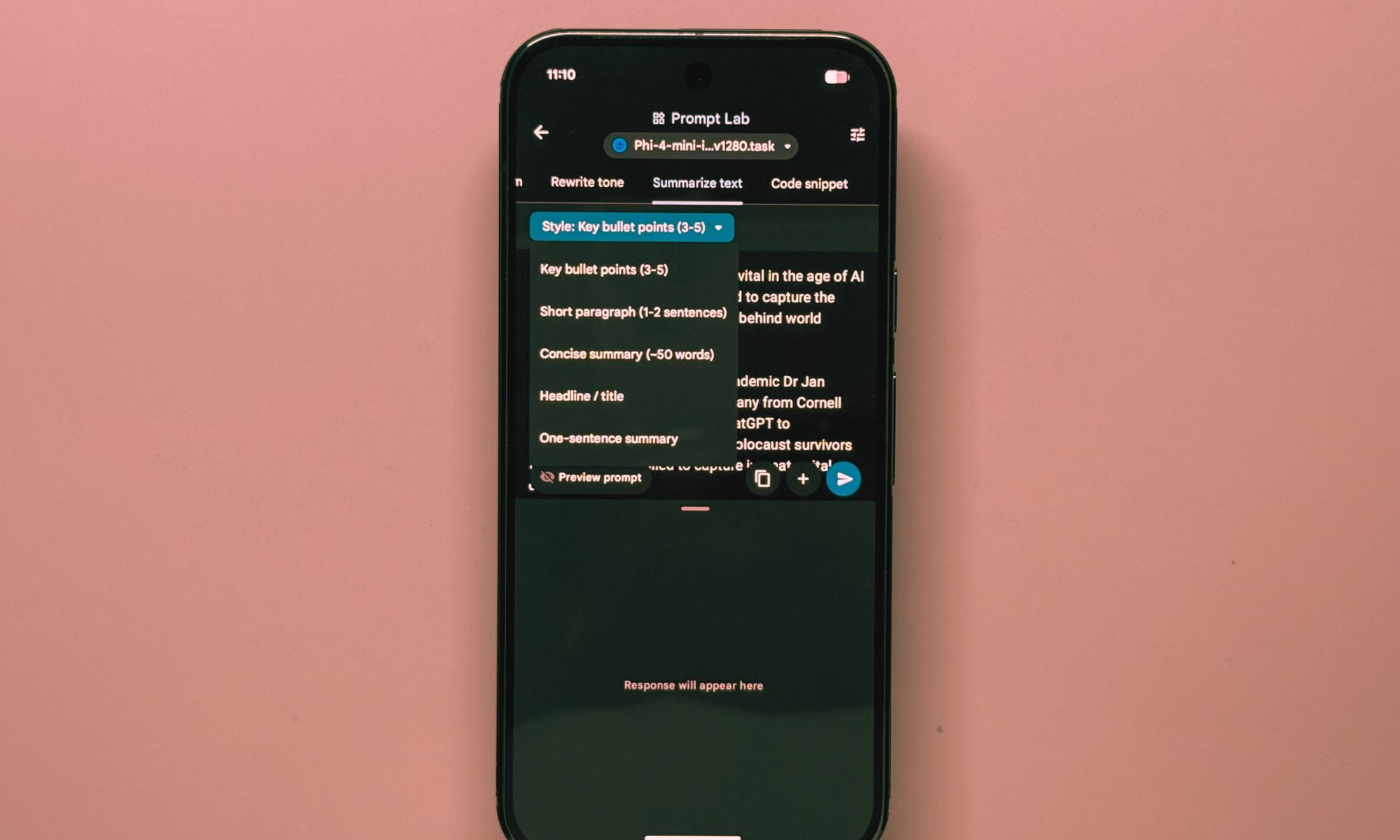 Google AI Edge Gallery app, meet Pixel 10 Pro—let’s see what you’ve got.