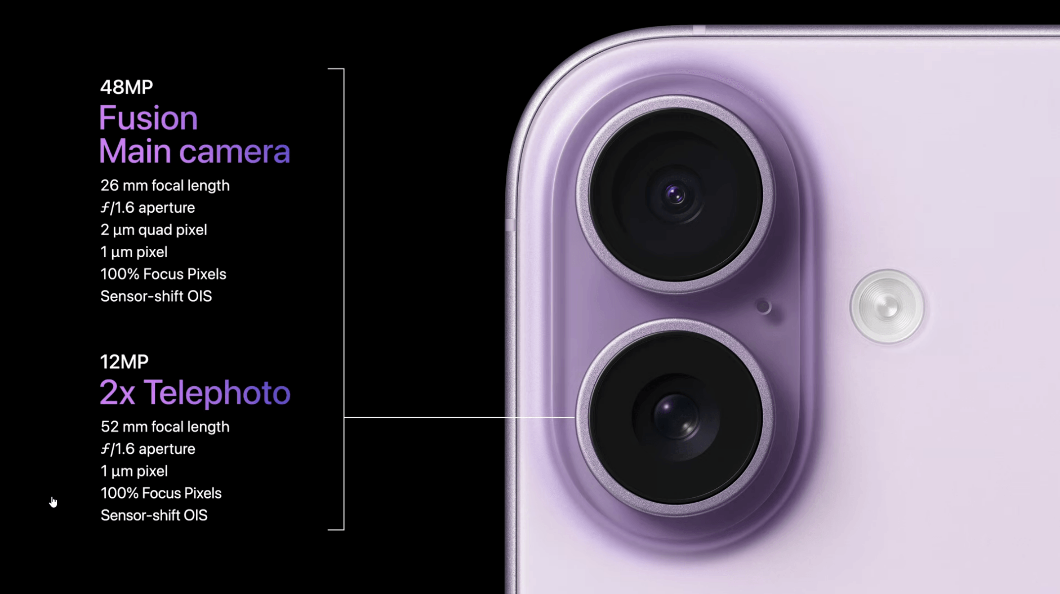 Camera specs of iPhone 17.