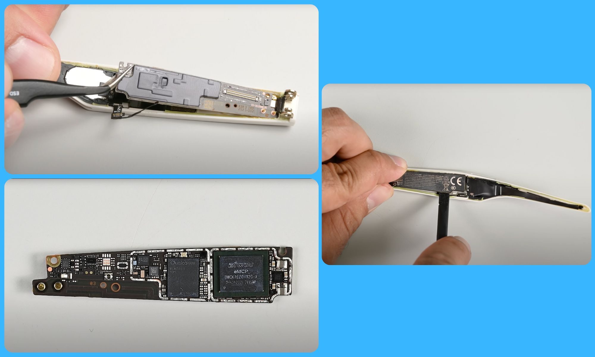 Inside view of Meta smart glasses.
