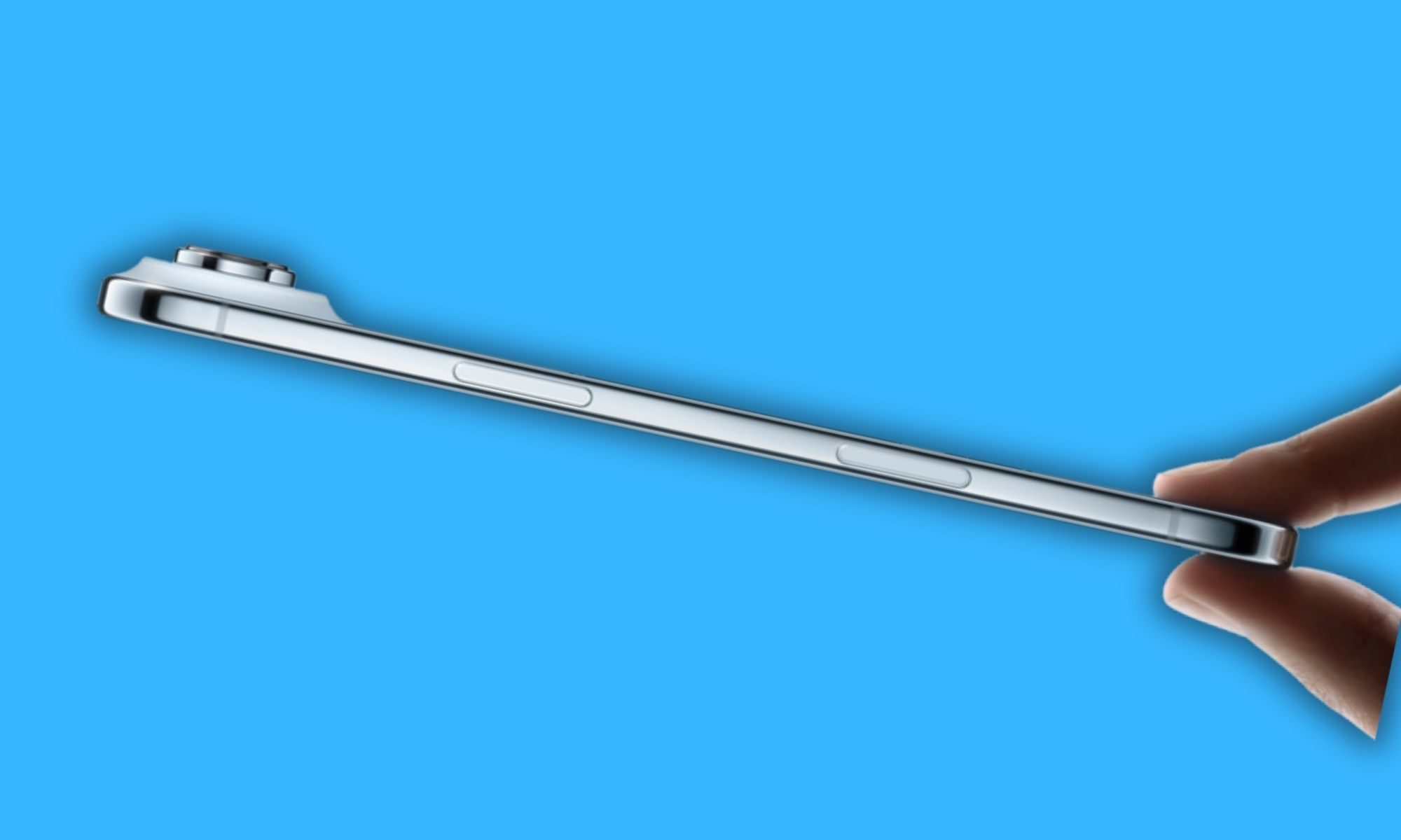 An angled view of official product render of the iPhone Air.