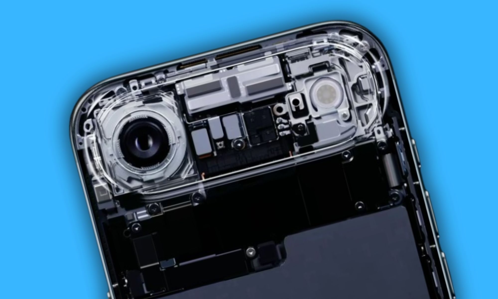 Camera module view of official product render of the iPhone Air.