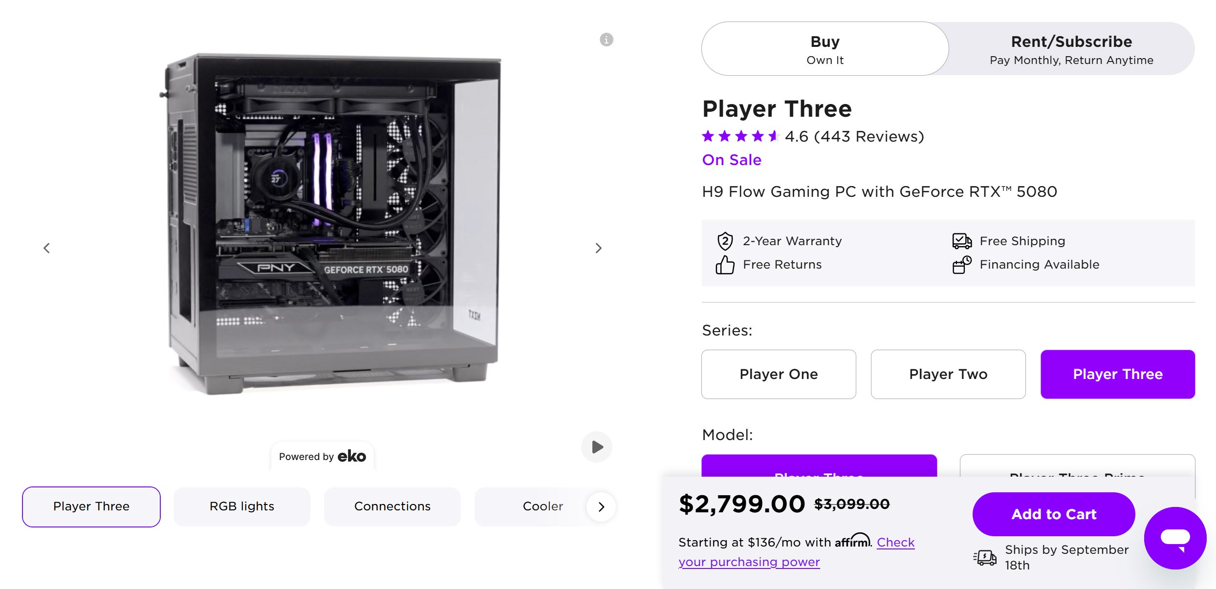 NZXT Player Three pre-built gaming PC 