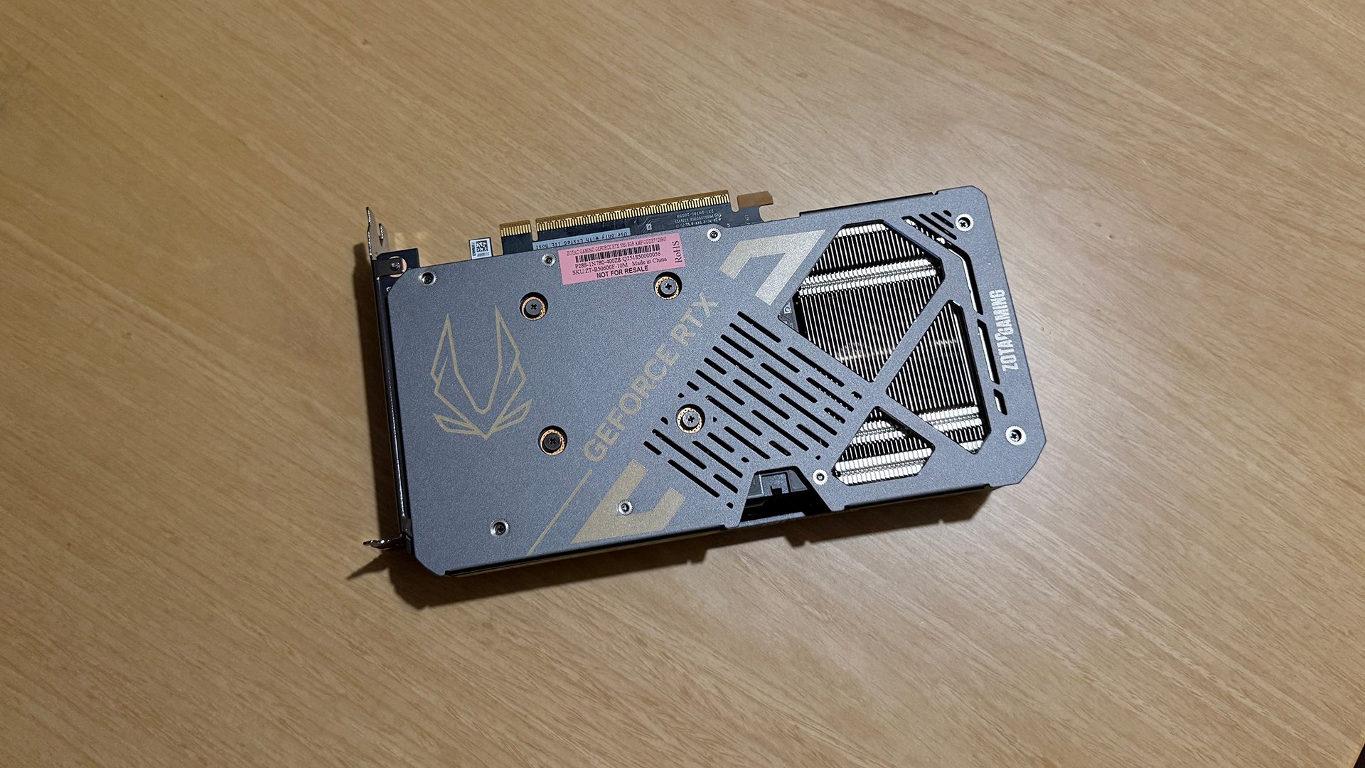 The Zotac Gaming RTX 5060 Twin Edge backplate