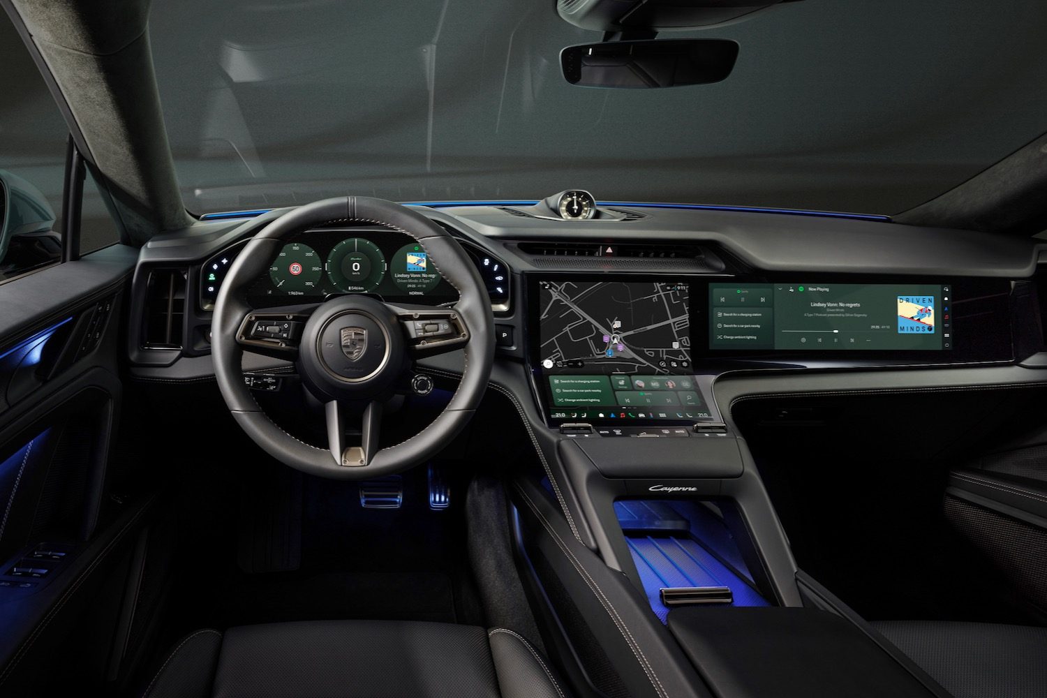 The dashboard of the Porsche Cayenne Electric.