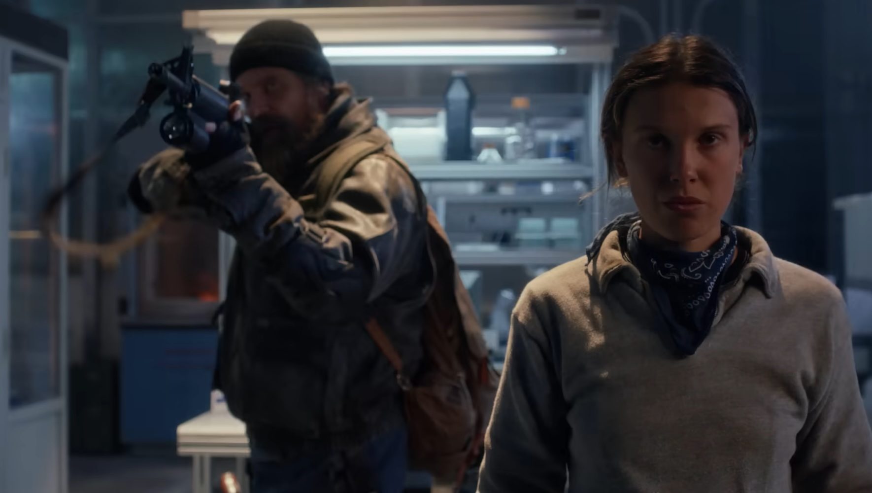 Hopper and Eleven in Stranger Things season 5.