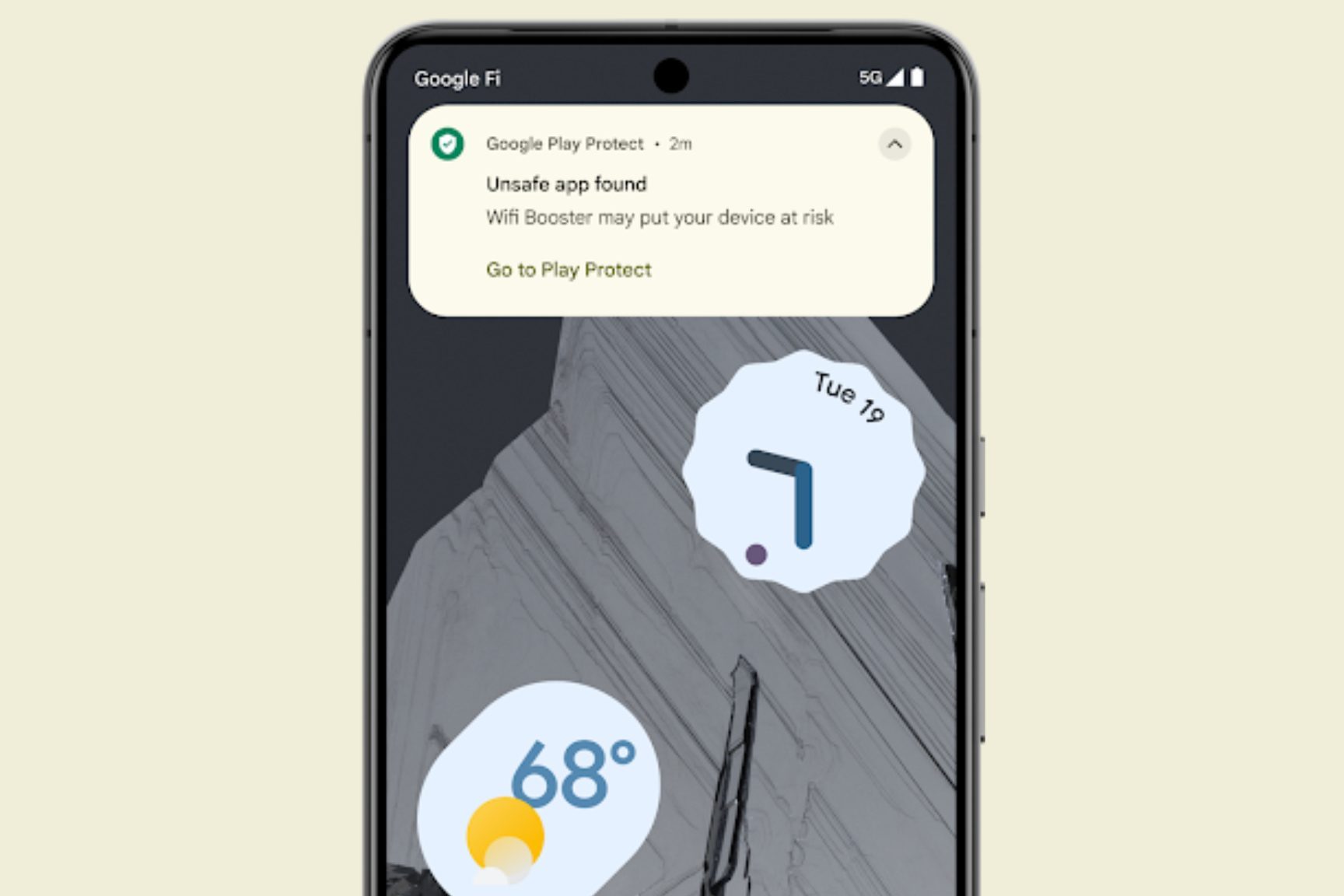 A Google Play Protect alert