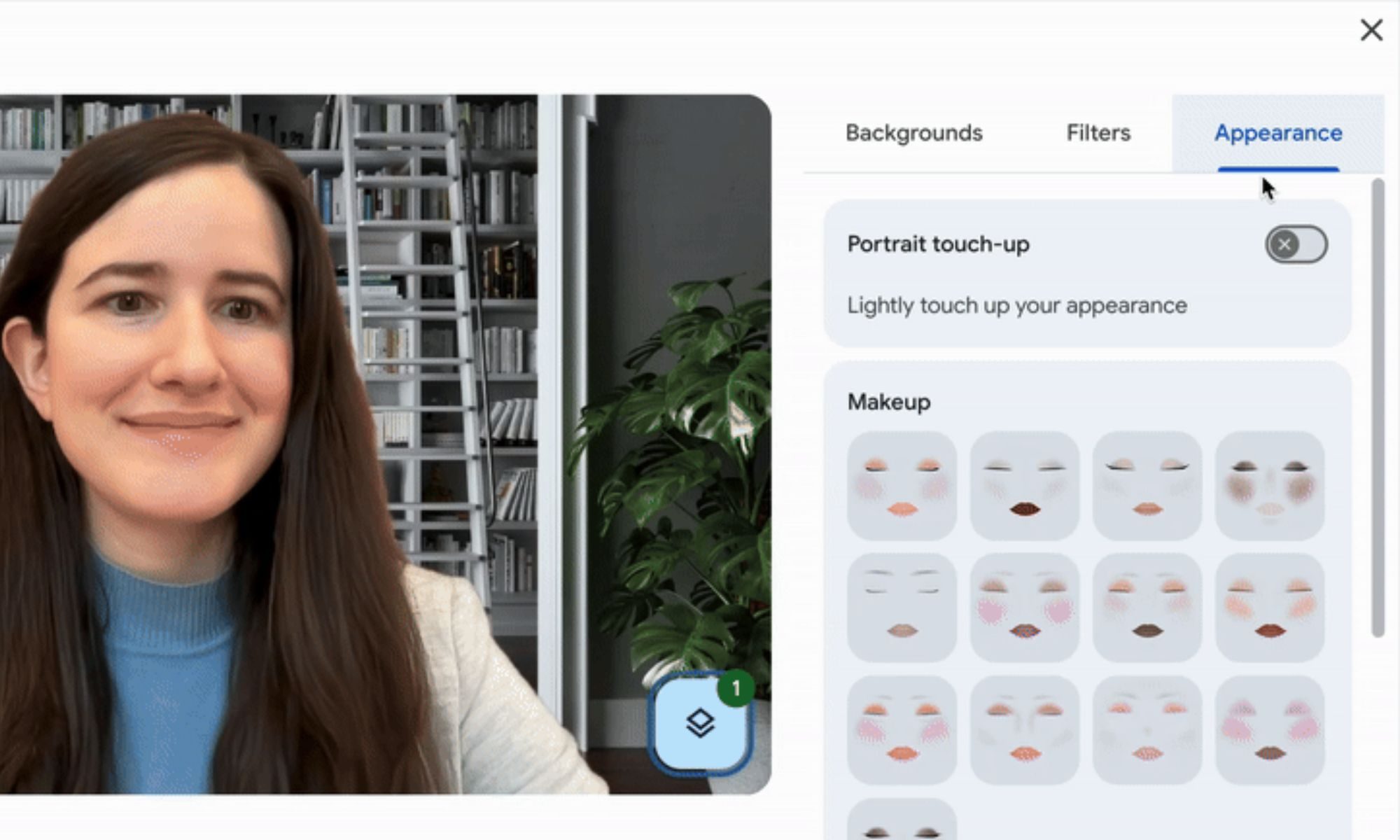 Google Meet Makeup Feature