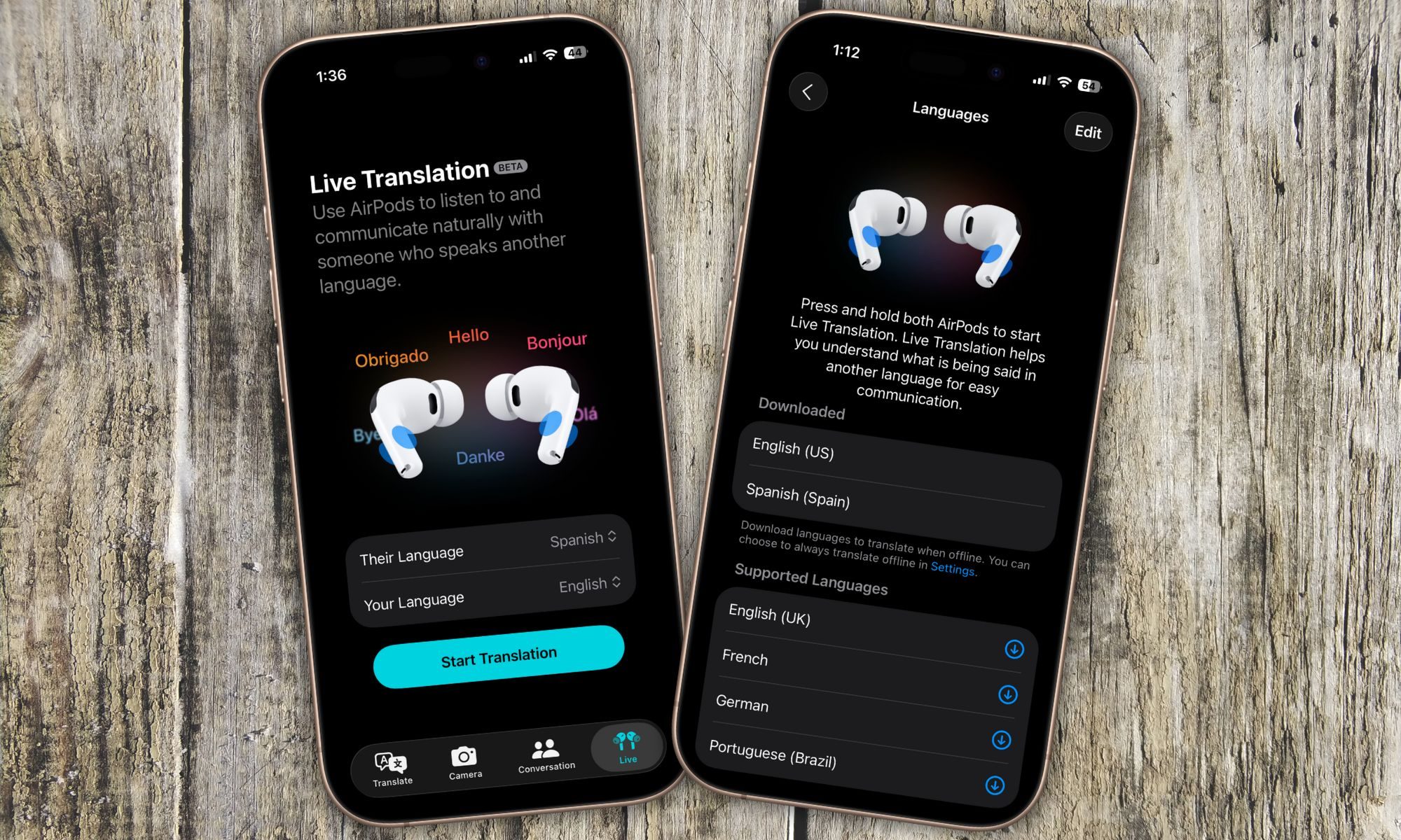 Translation with AirPods Pro 3.