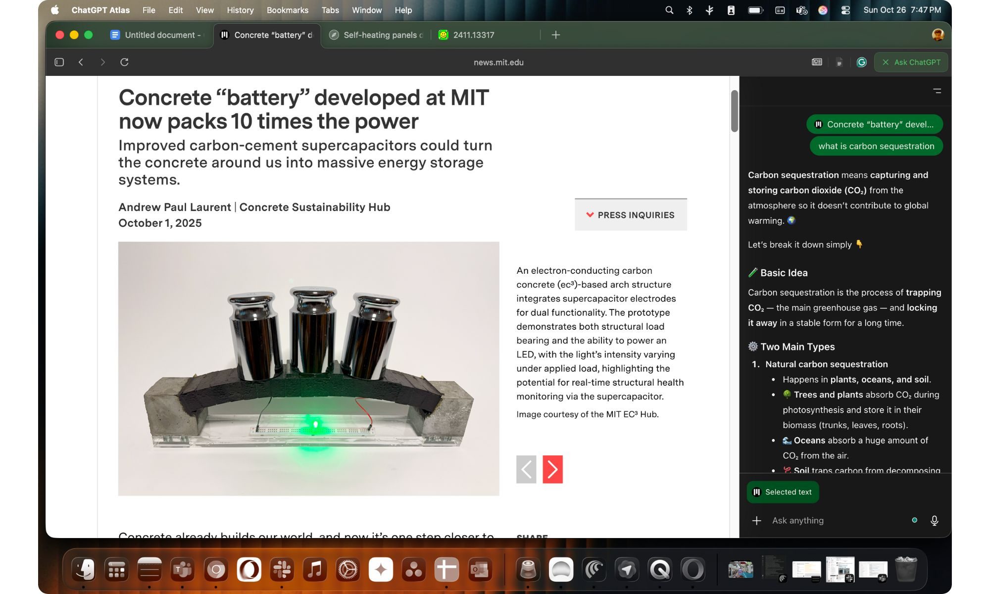 Sidebar in ChatGPT Atlas