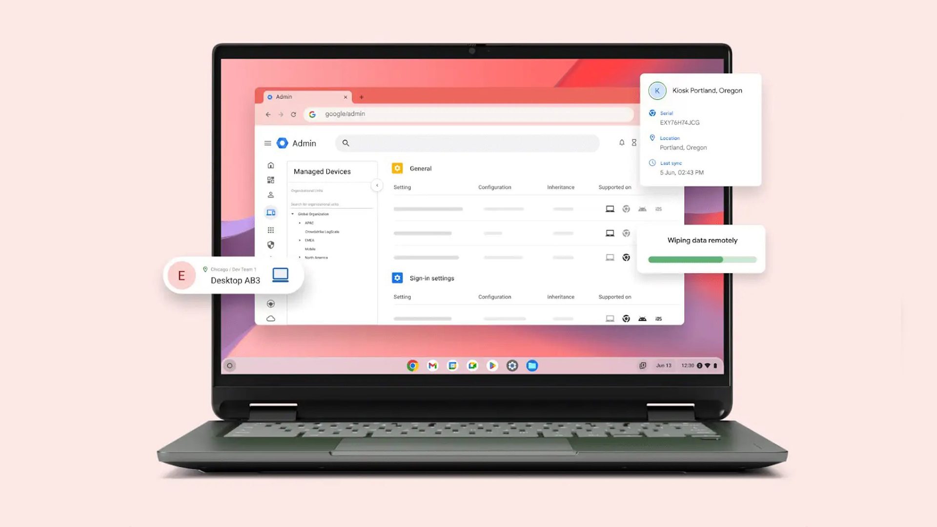 Admin settings on ChromeOS