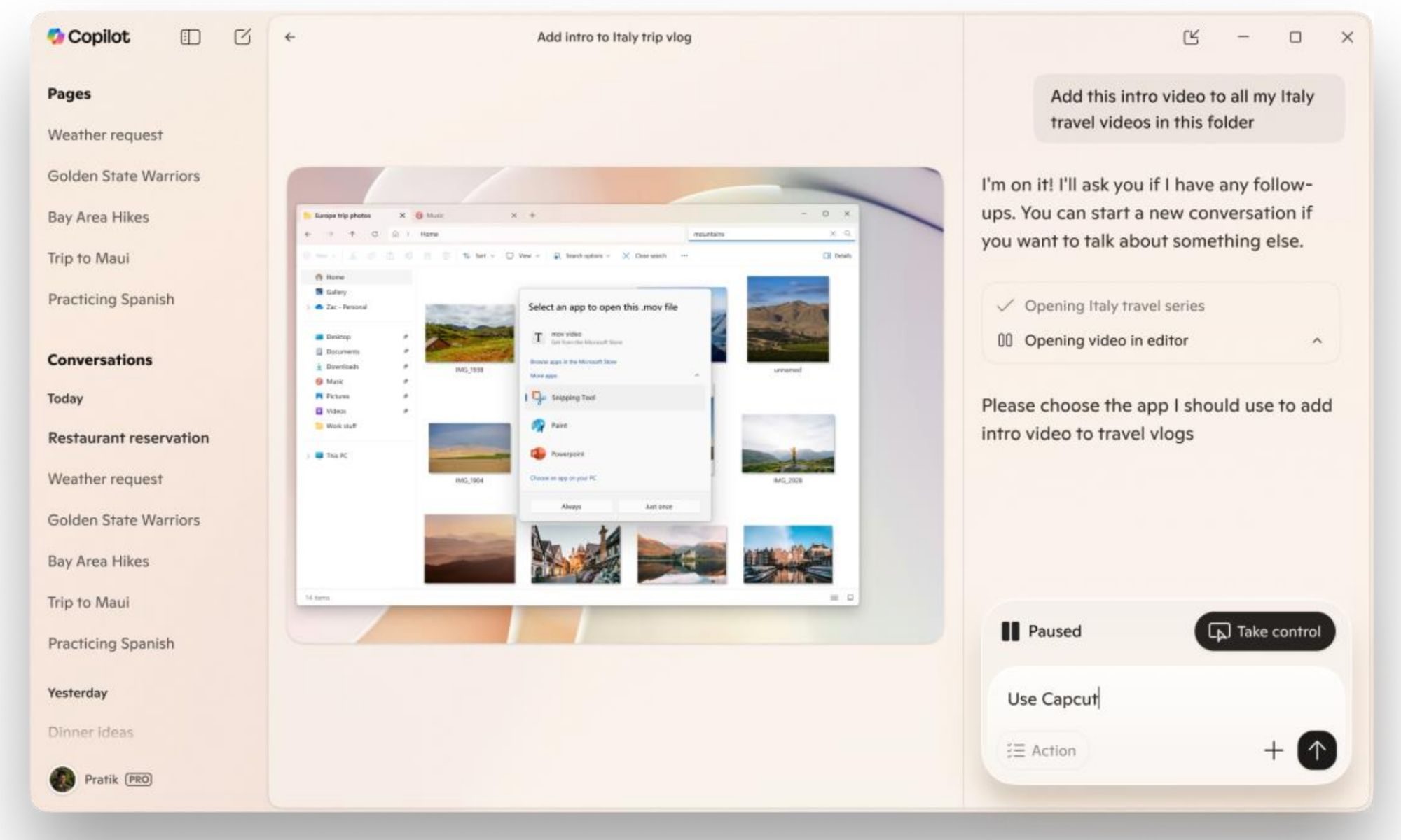 Microsoft Copilot in action in Windows 11 Sample 5.