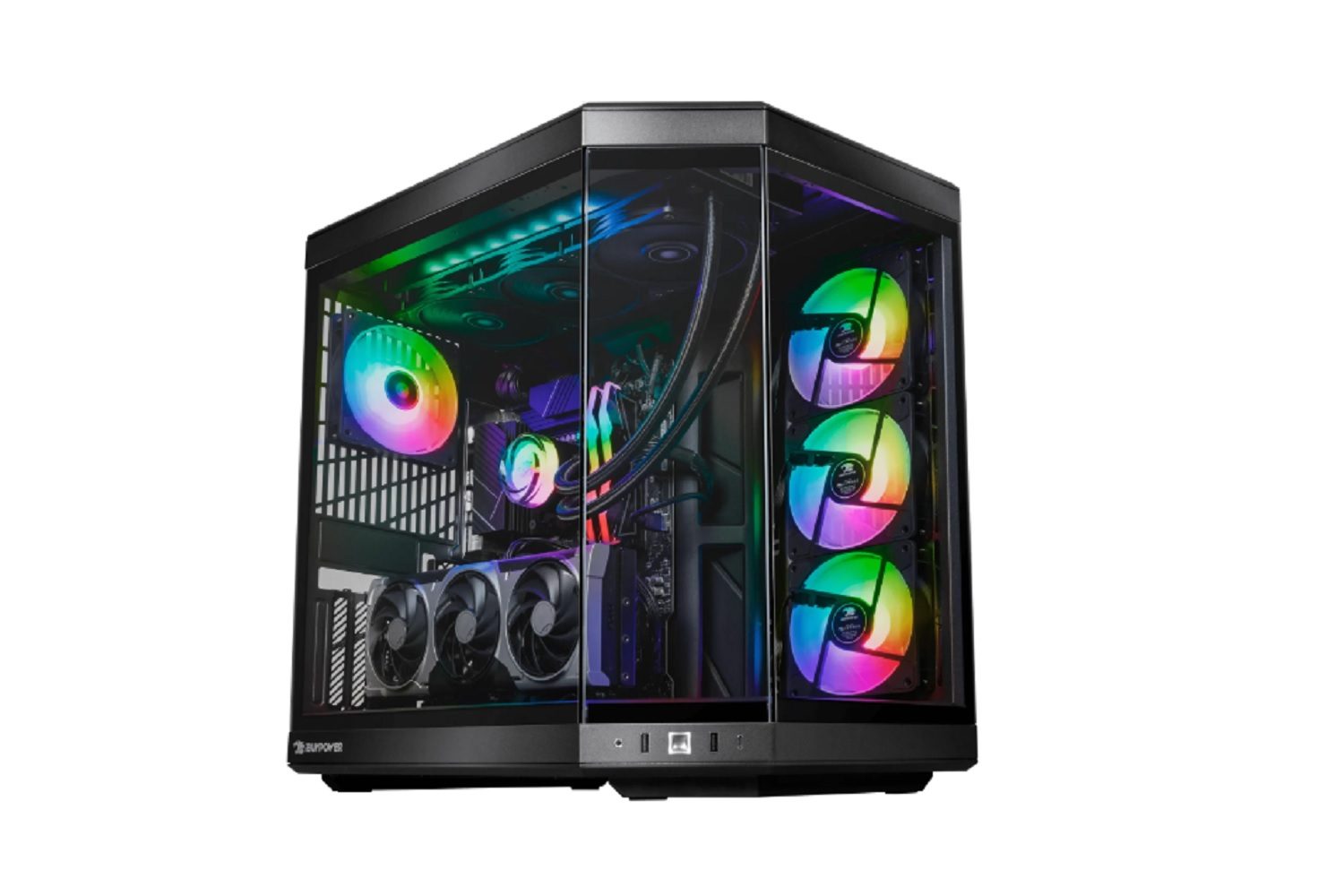 The iBuyPower RDY Y70 B01 gaming PC on a white background.