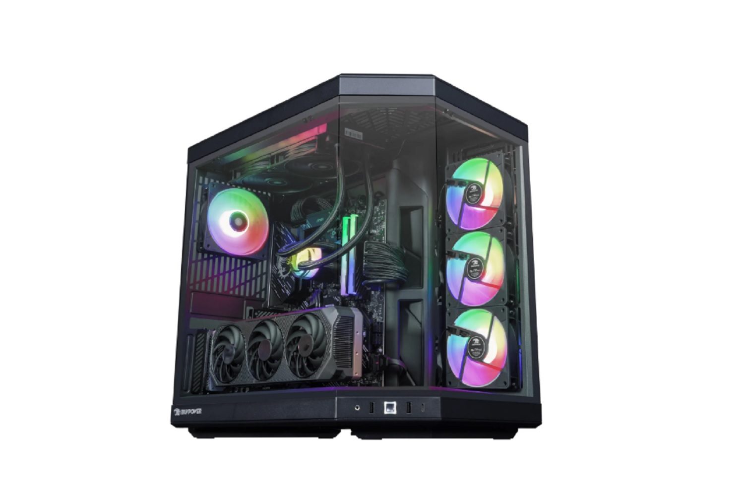 The iBuyPower RDY Y70 R09 gaming PC on a white background.