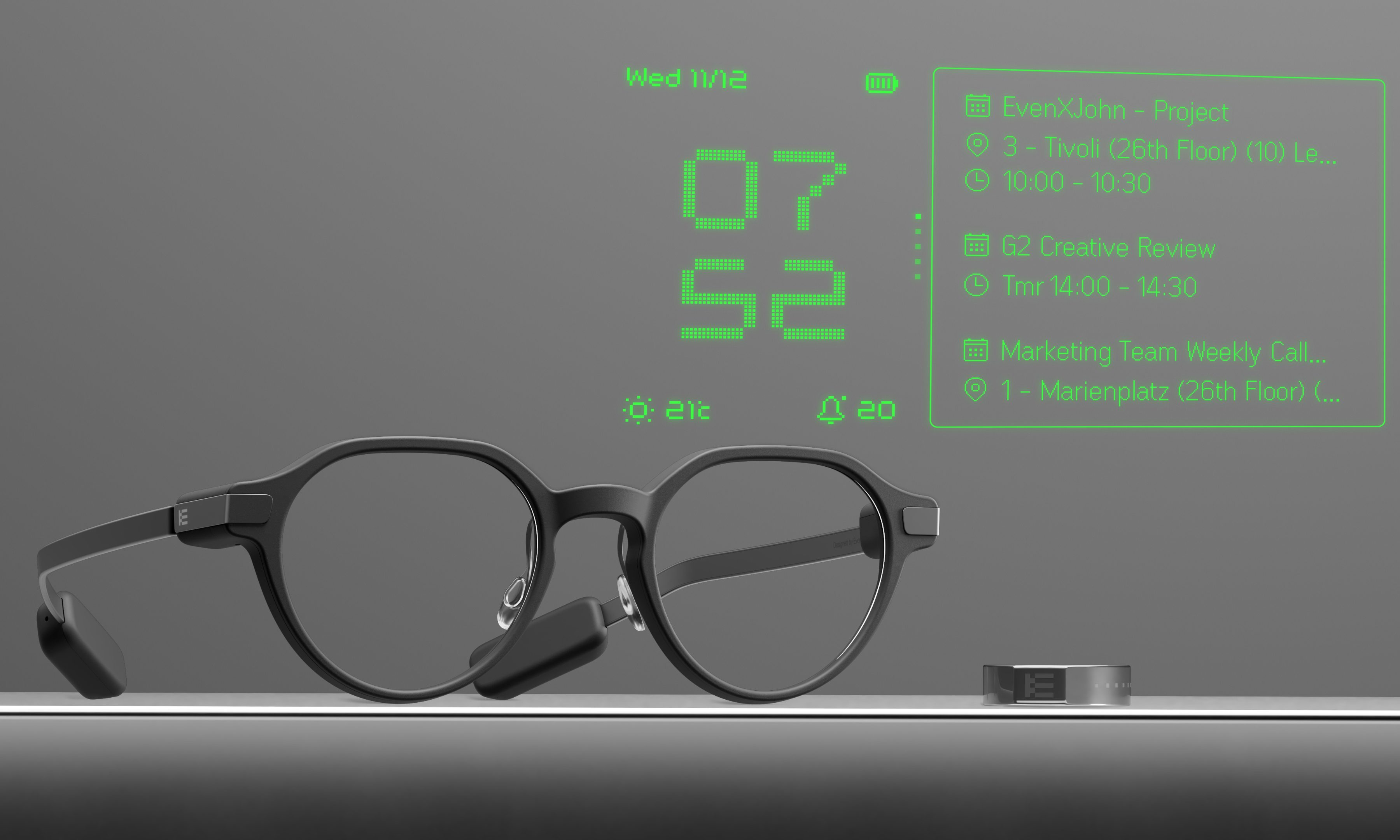 Even G2 smart glasses and Even R1 smart ring