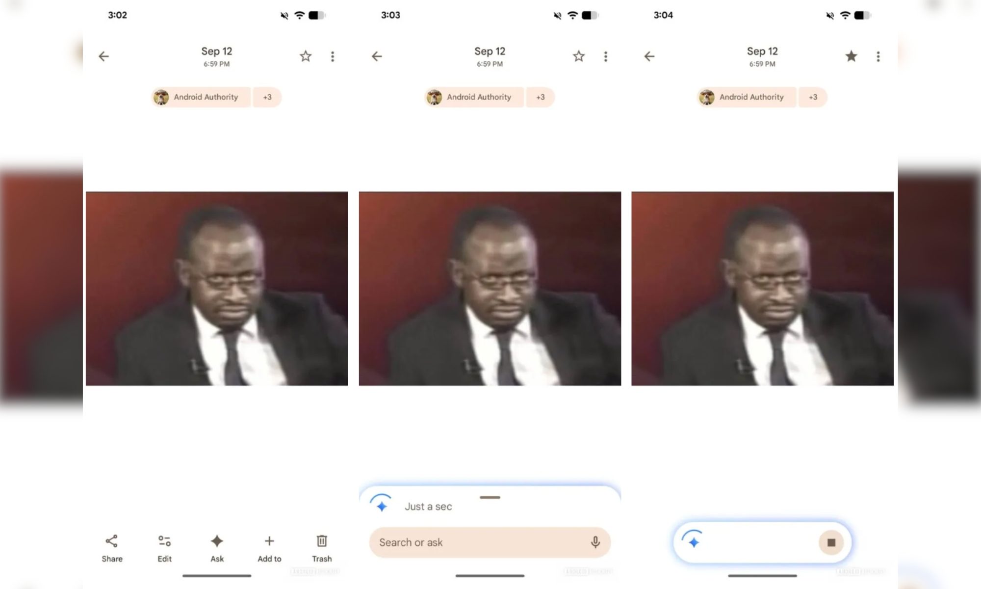 Google Photos new Ask Edit button.