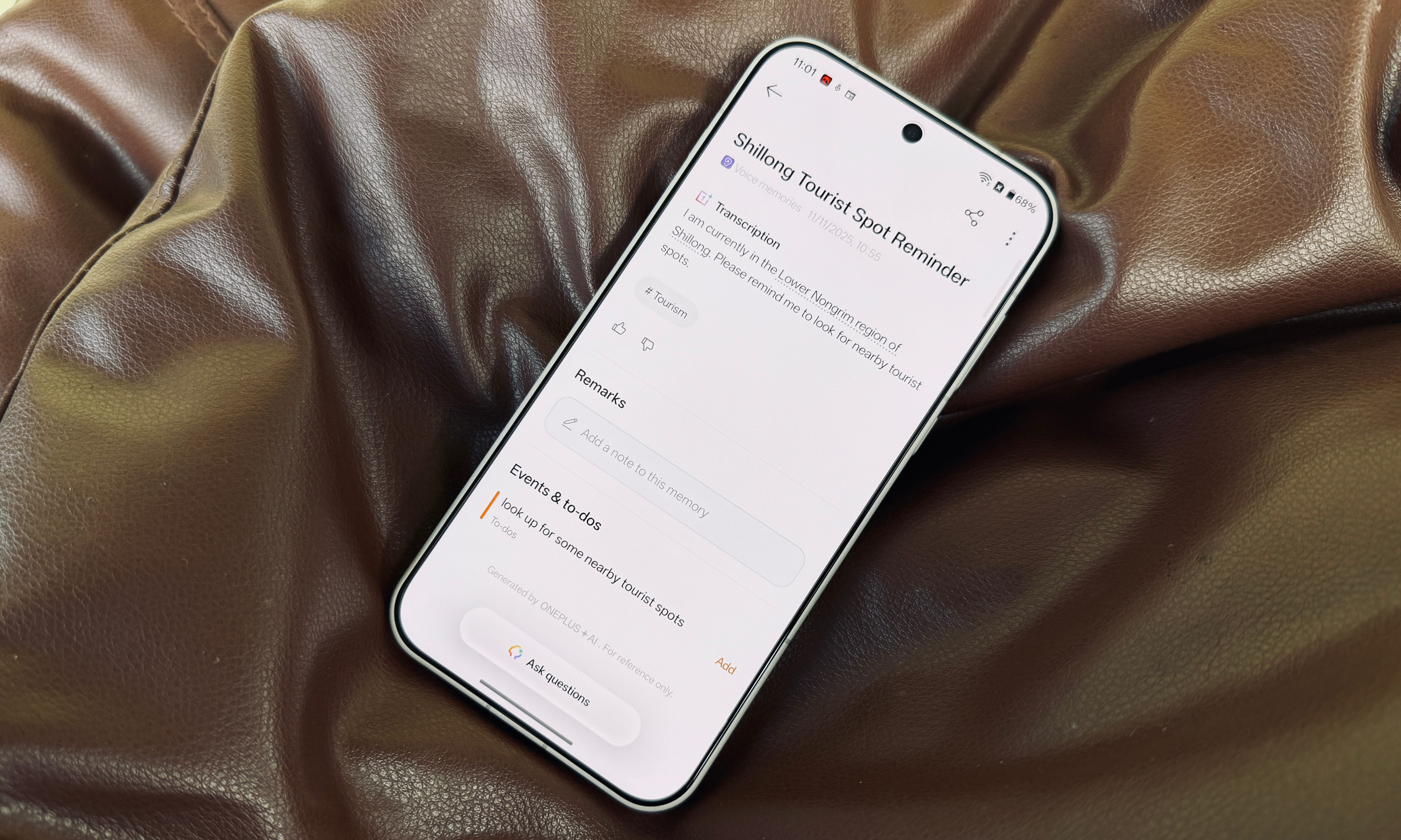 Space Mind details on OnePlus 15