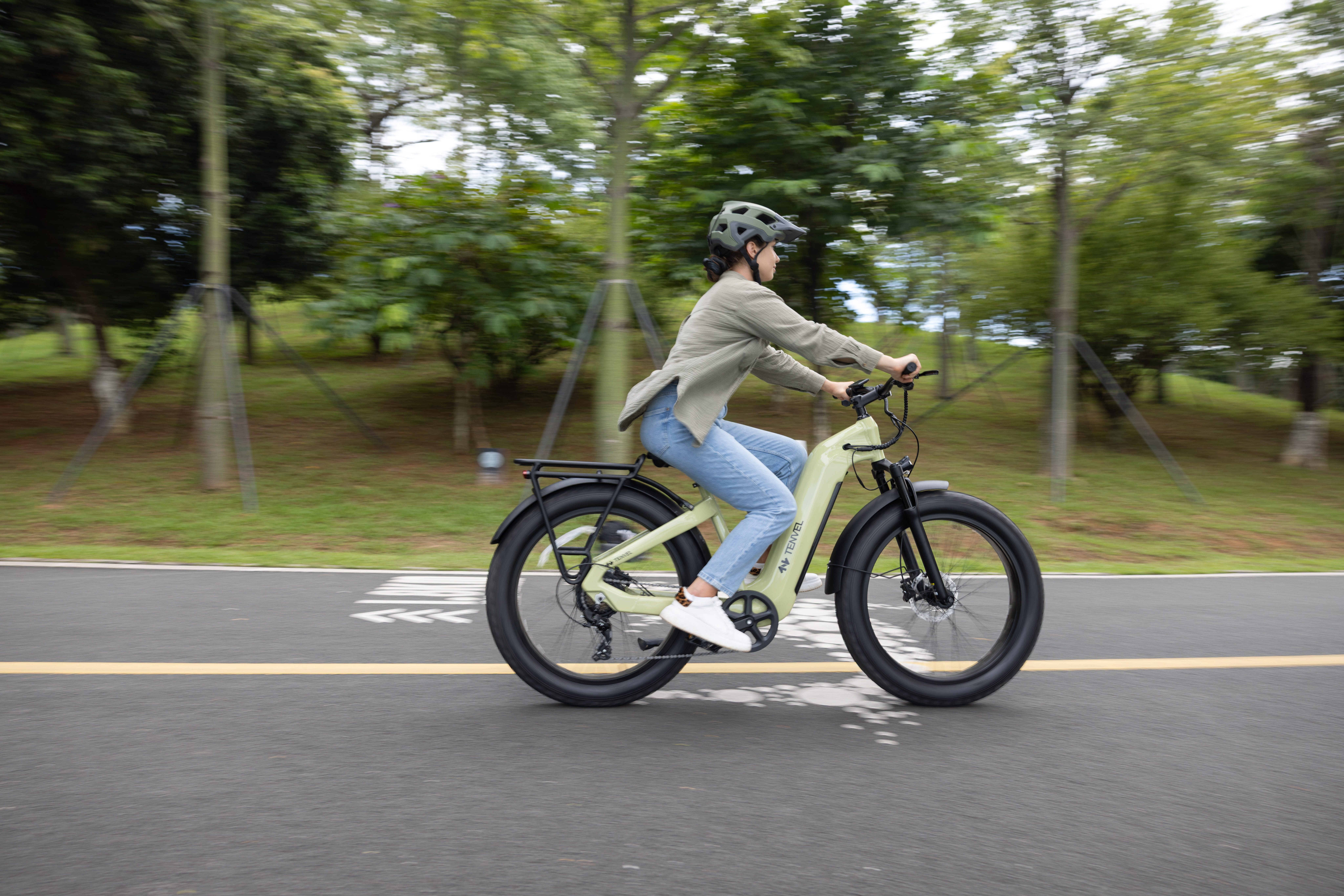 woman on bike ride
