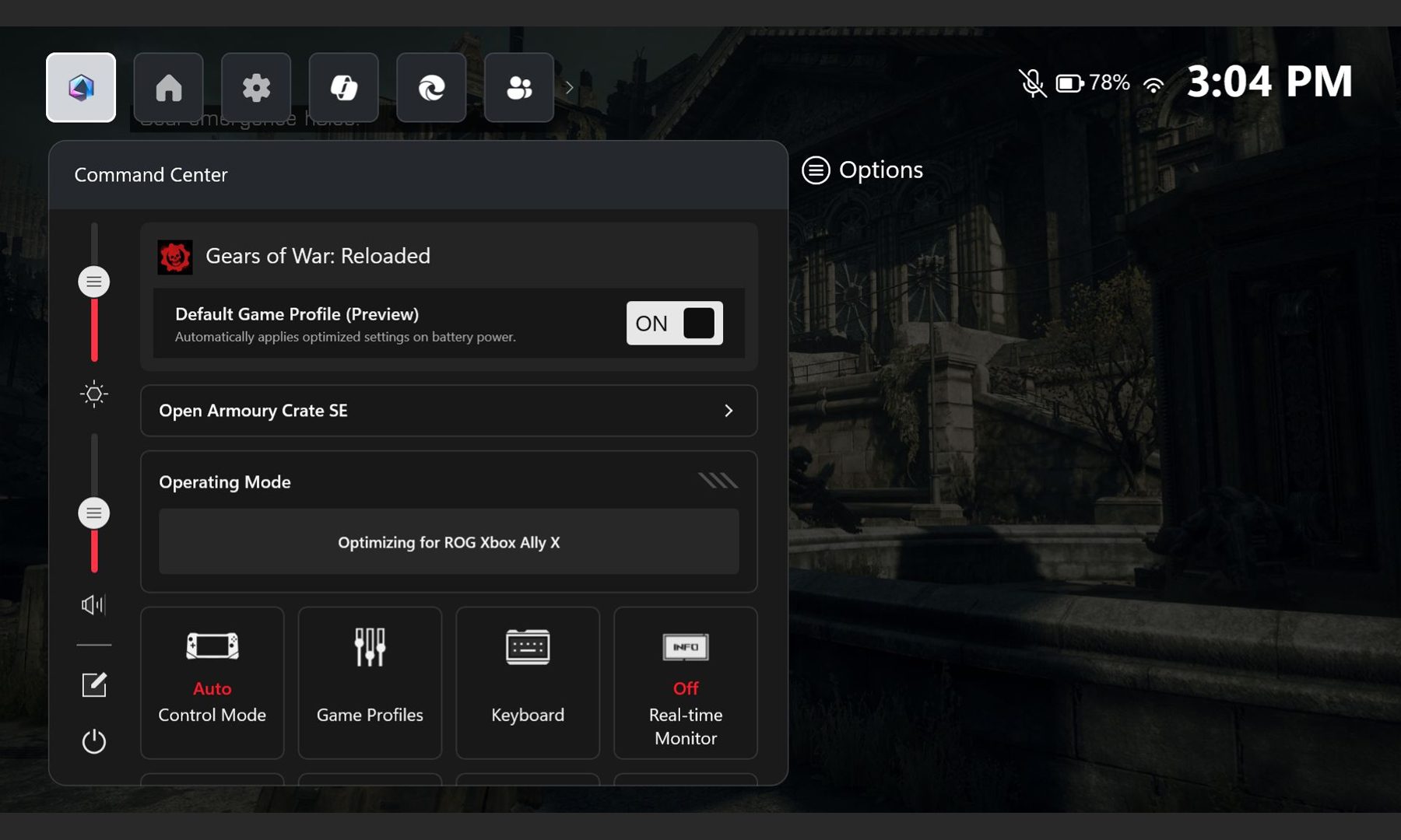 ROG Xbox Ally - Default Game Profiles Screenshot