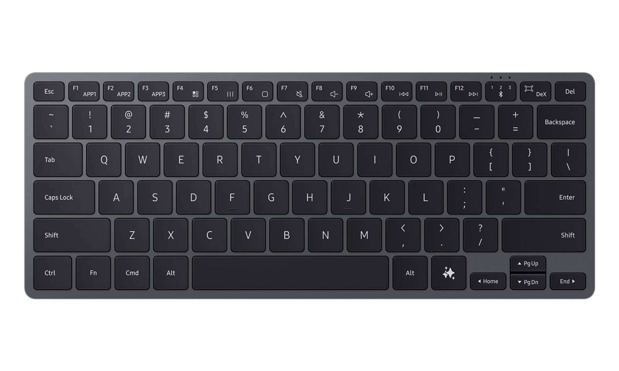 Samsung Smart Keyboard on white background.