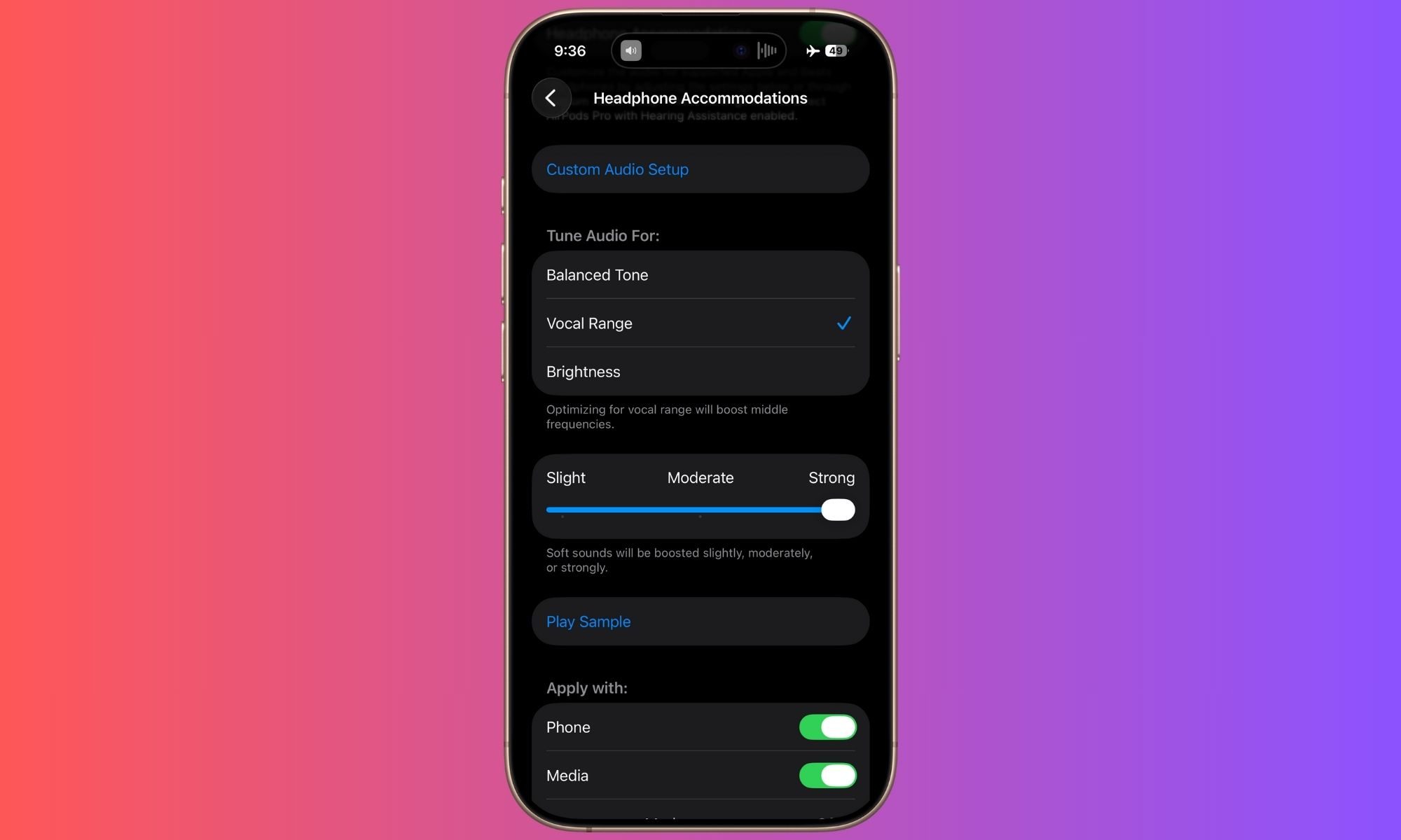 Audio quality tuning on AirPods Pro.