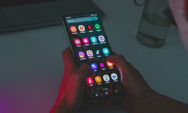 Social media apps on smartphone