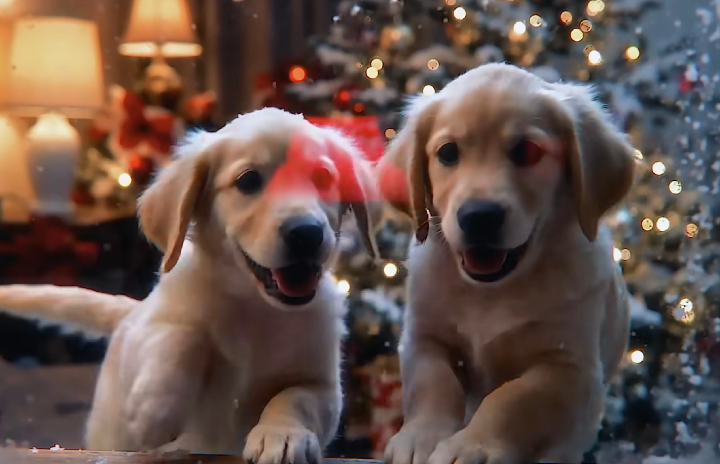 AI-generated dogs in Coca-Cola's 2025 festive ad.