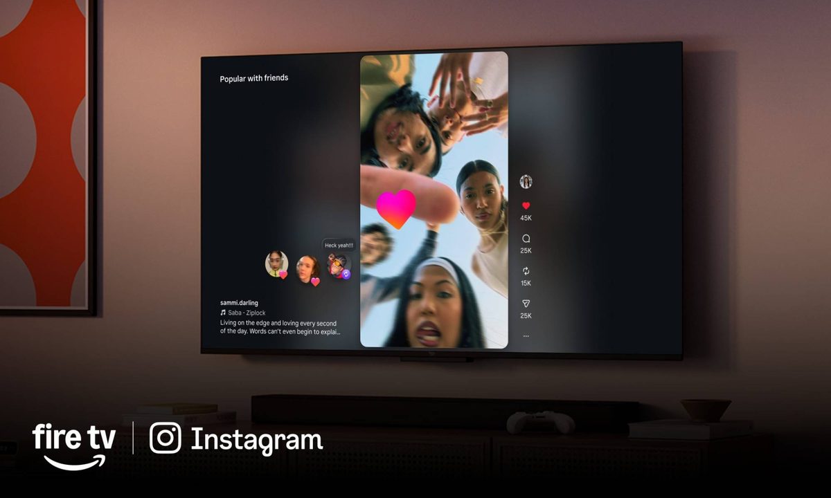 Instagram for TV on an Amazon Fire TV device.