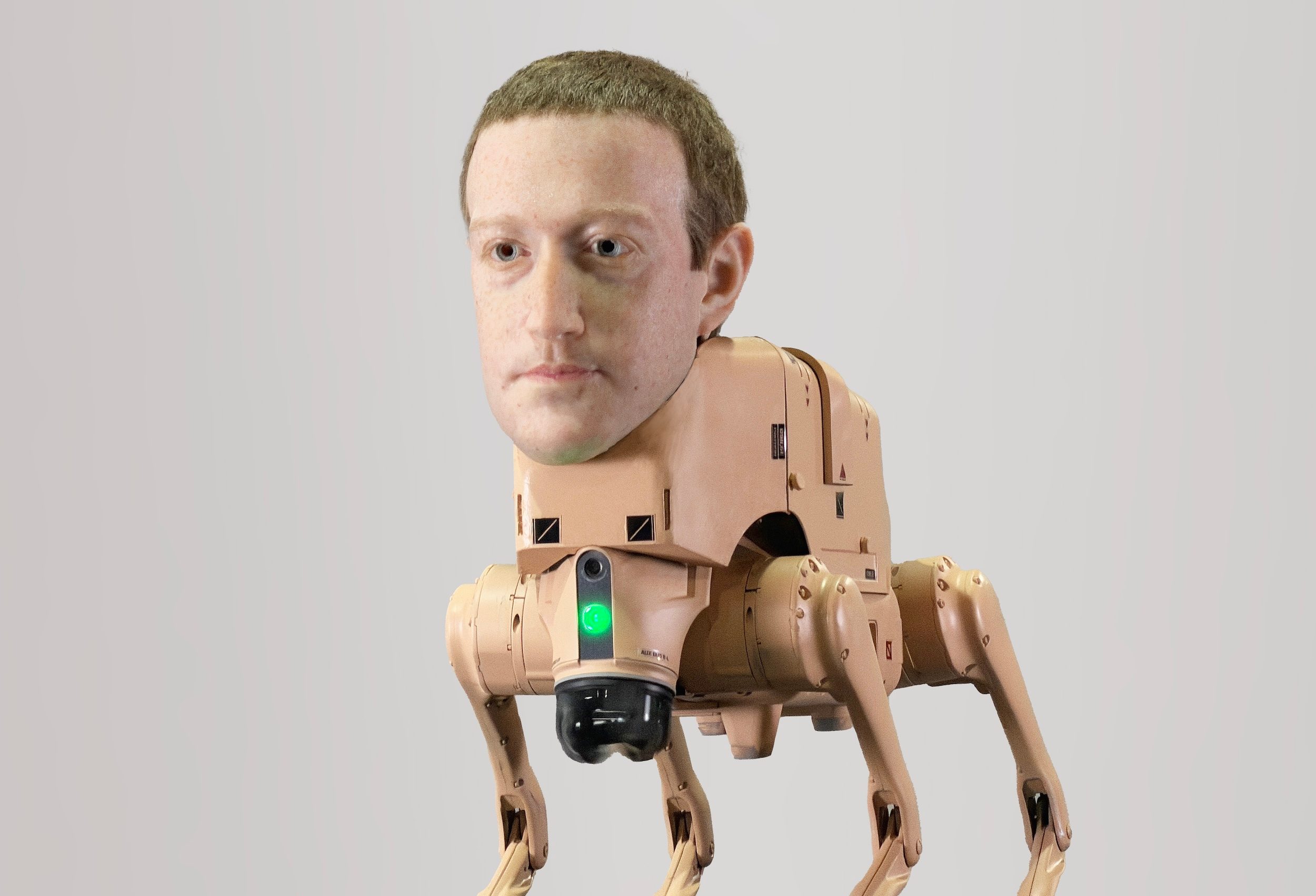 Beeple's Mark Zuckerberg dog robot.