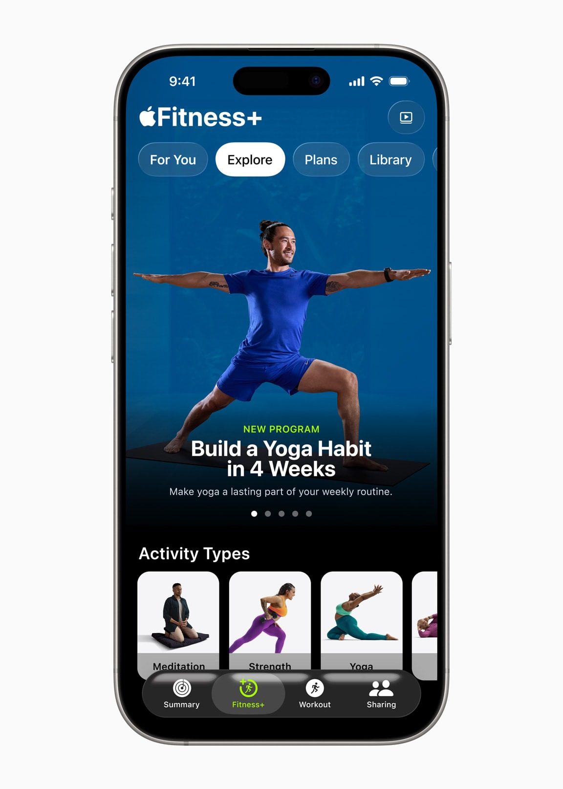 Apple Fitness+ 養成瑜伽習慣。