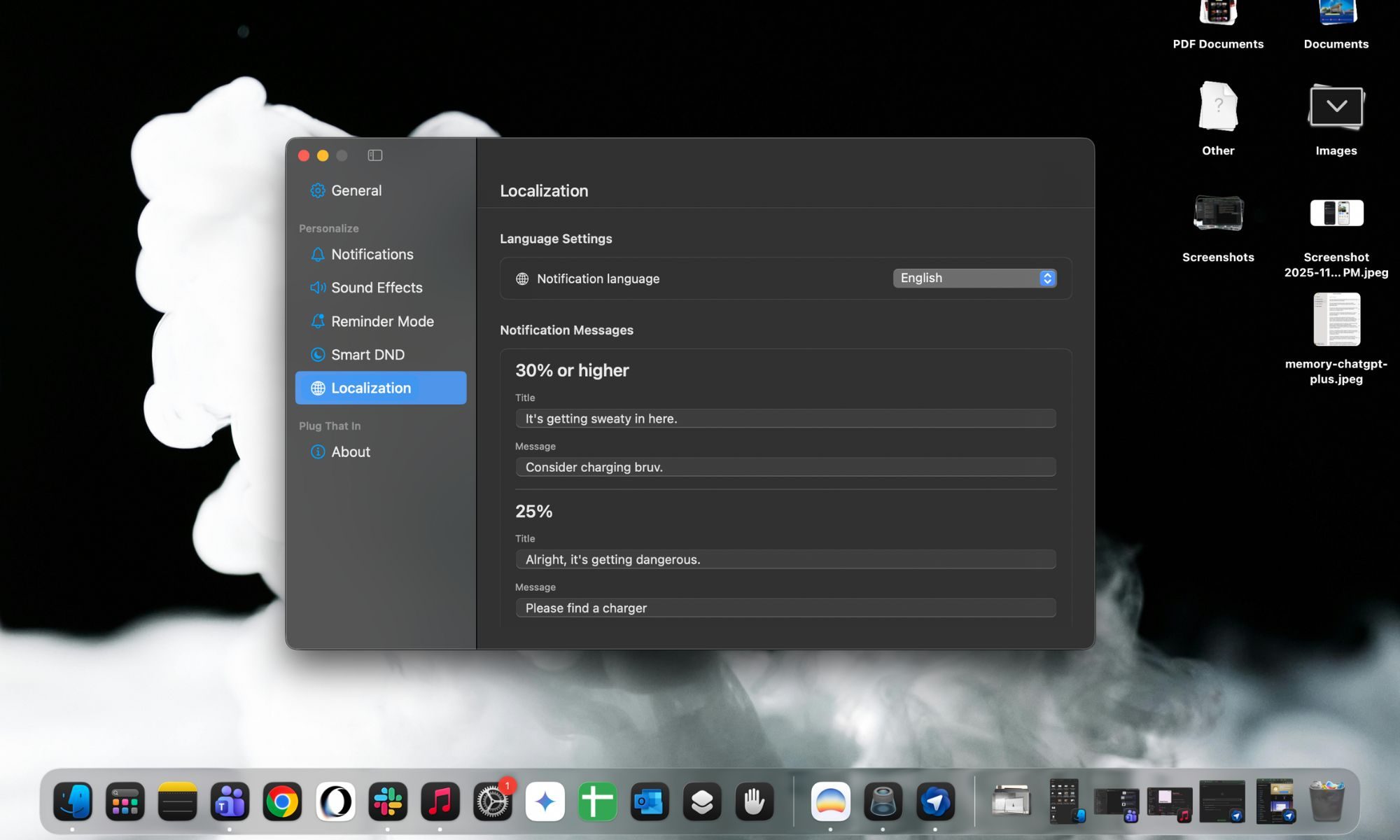 PlugThatIn Mac 應用程序用於電池警報