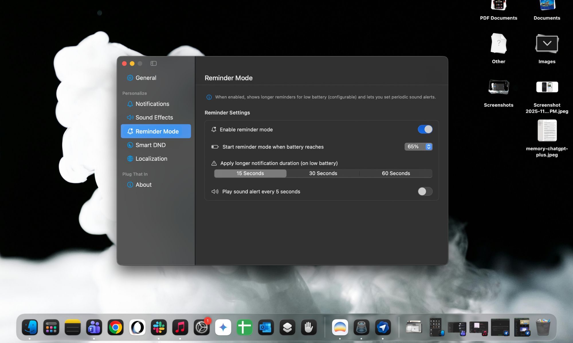 PlugThatIn Mac 應用程序用於電池警報