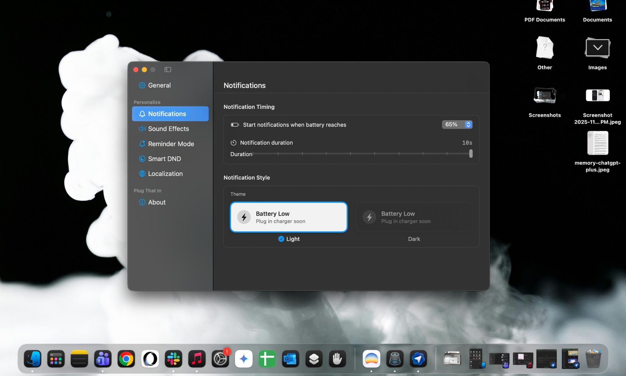 PlugThatIn Mac 應用程序用於電池警報