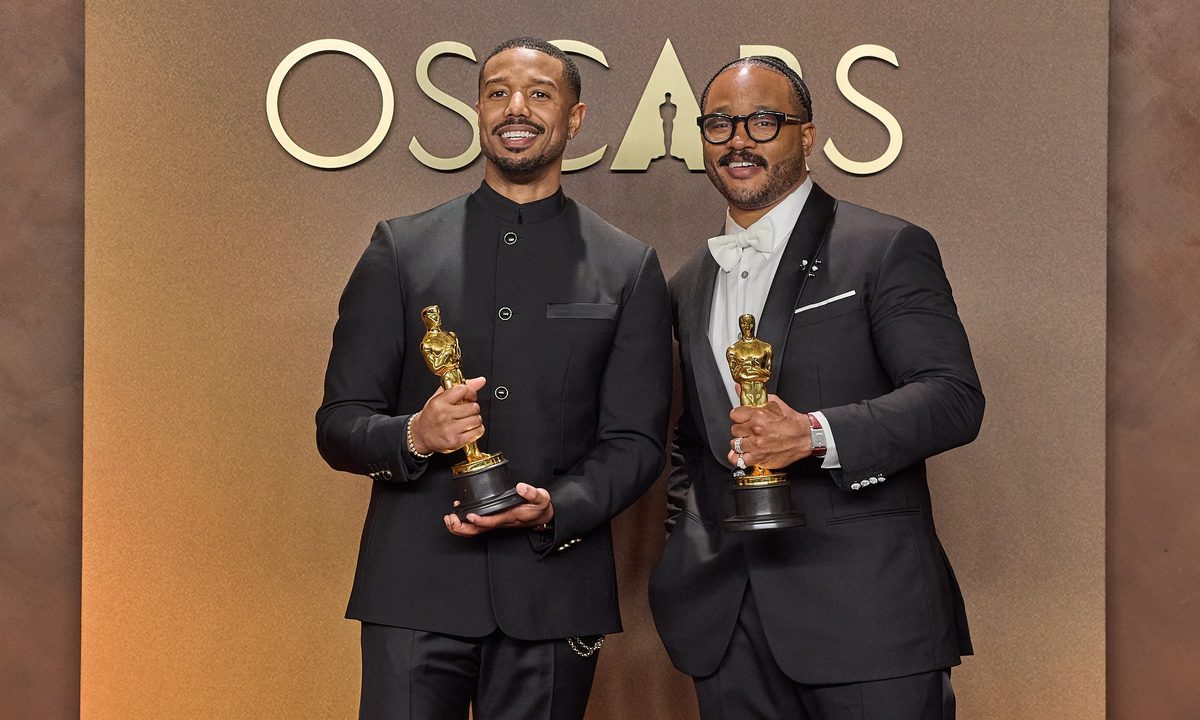 Michael B. Jordan and Ryan Coogler pose backstage with the Oscar® for Actor in a Leading Role during the 98th Oscars® at Dolby® Theatre at Ovation Hollywood on Sunday, March 15, 2026.