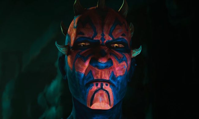 A closeup of Maul in the 2026 Disney+ television series, Star Wars: Maul - Shadow Lord.