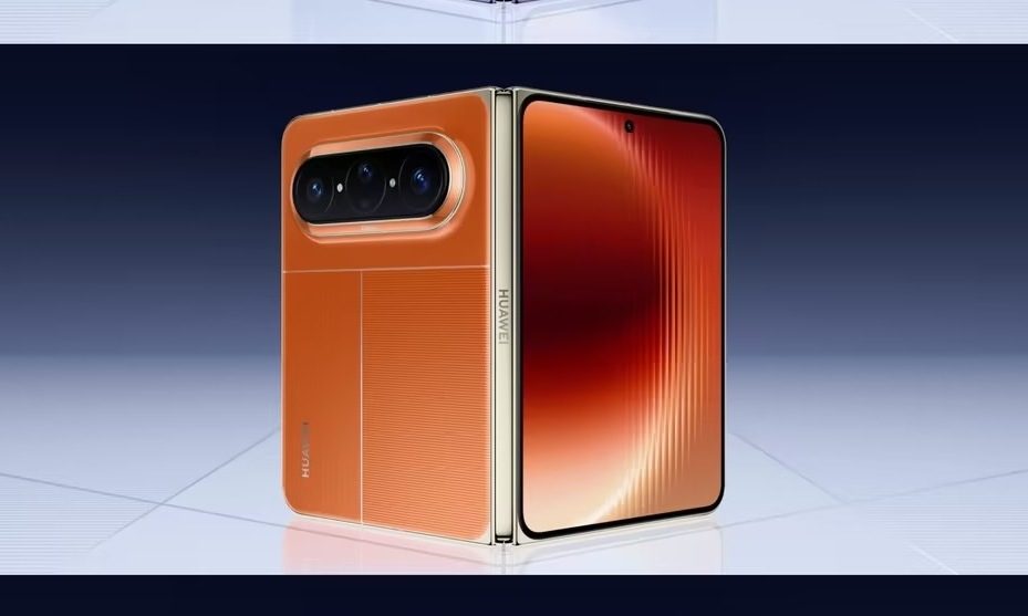 Huawei Pura X Max in the orange variant