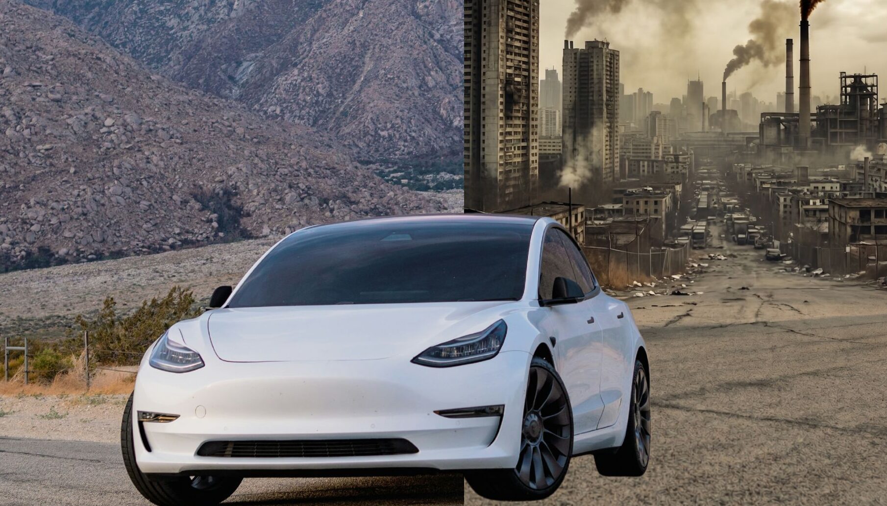 Front view of a Tesla car (AI-generated image)
