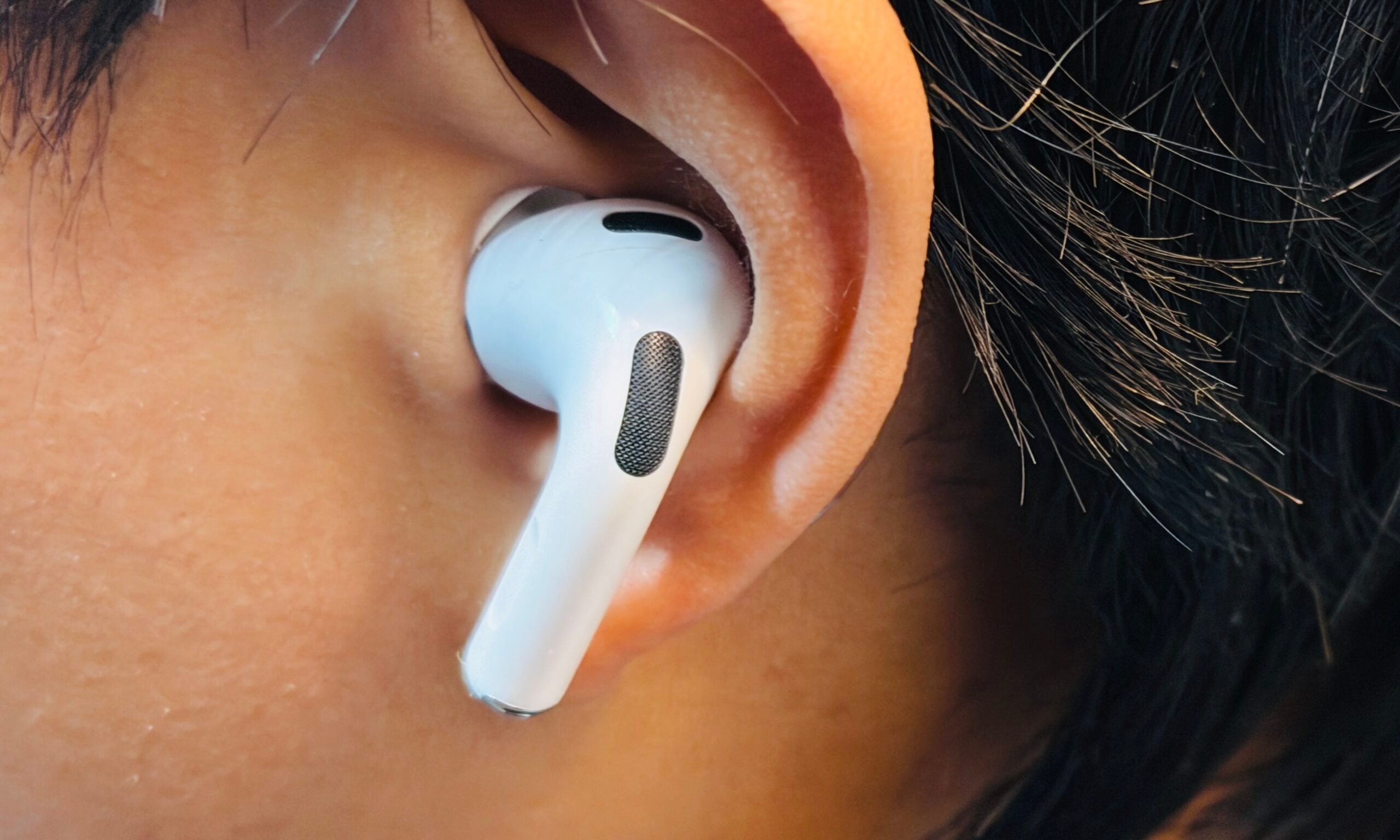 In-ear shot of third generation AirPods Pro.