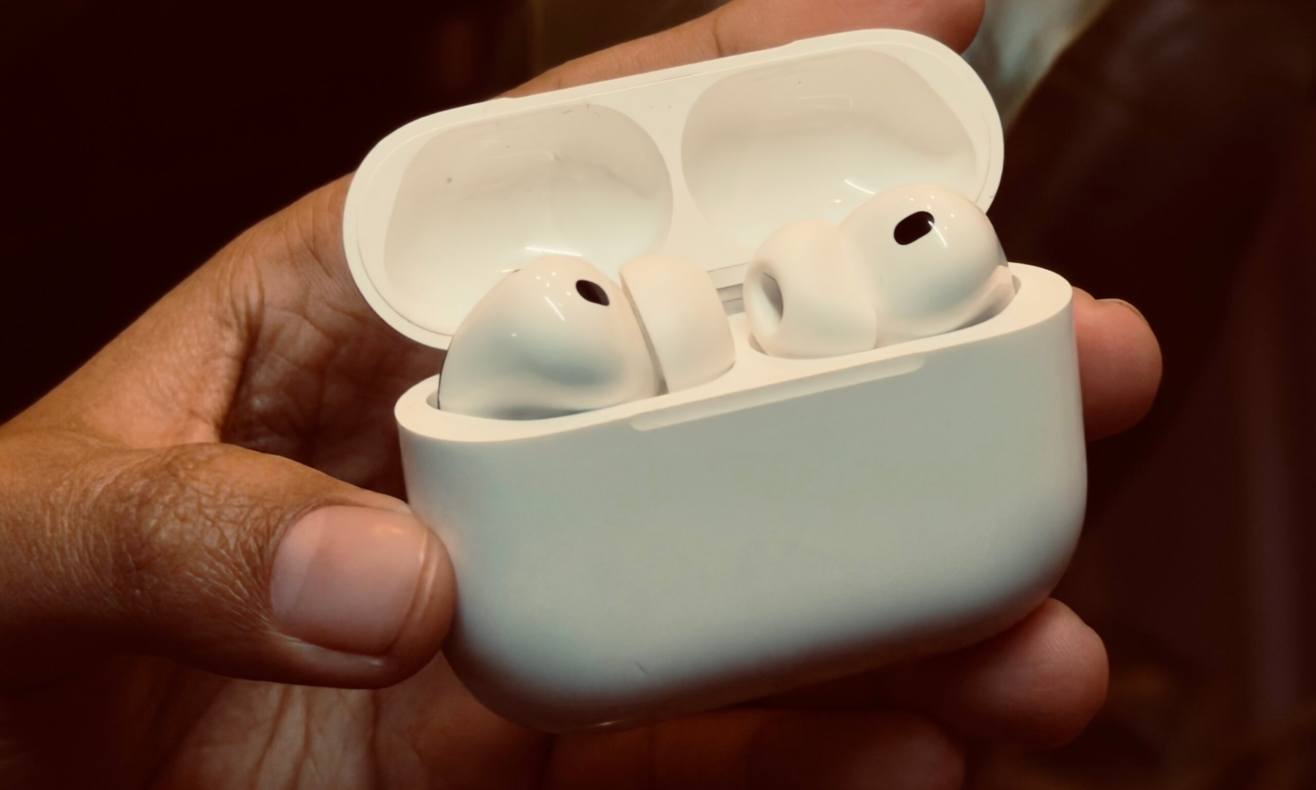 Open case of third generation AirPods Pro.