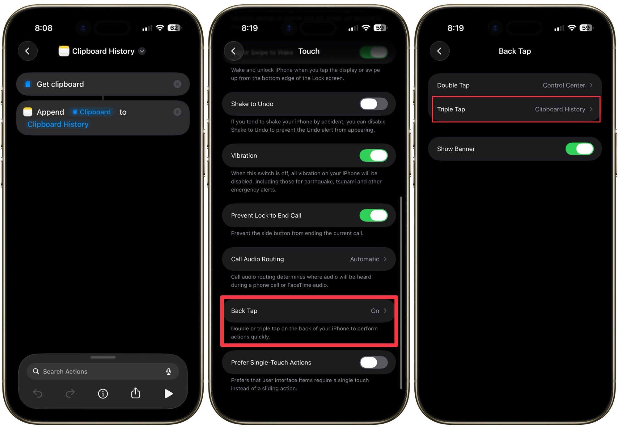 clipboard history shortcut