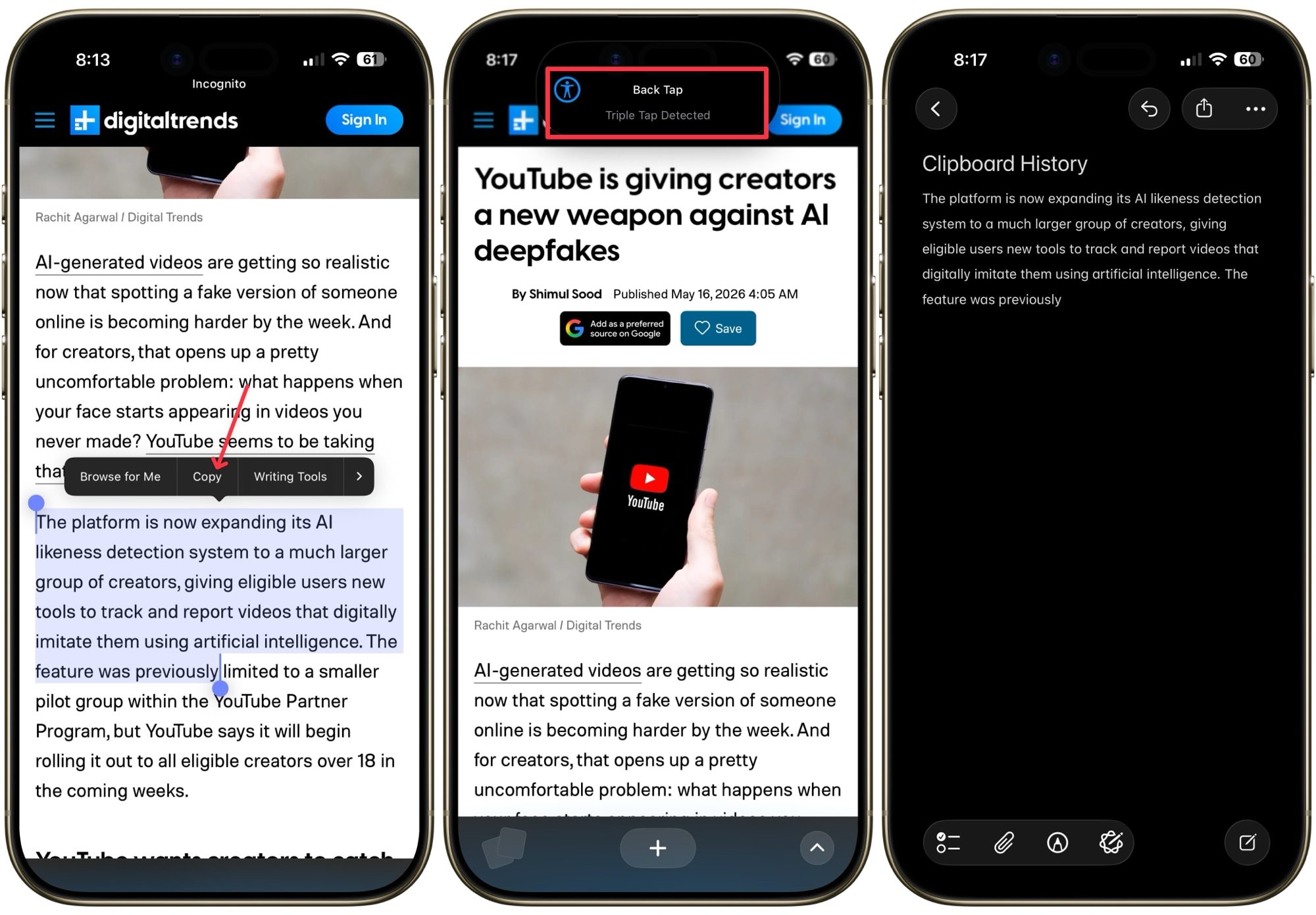 running clipboard history shortcut
