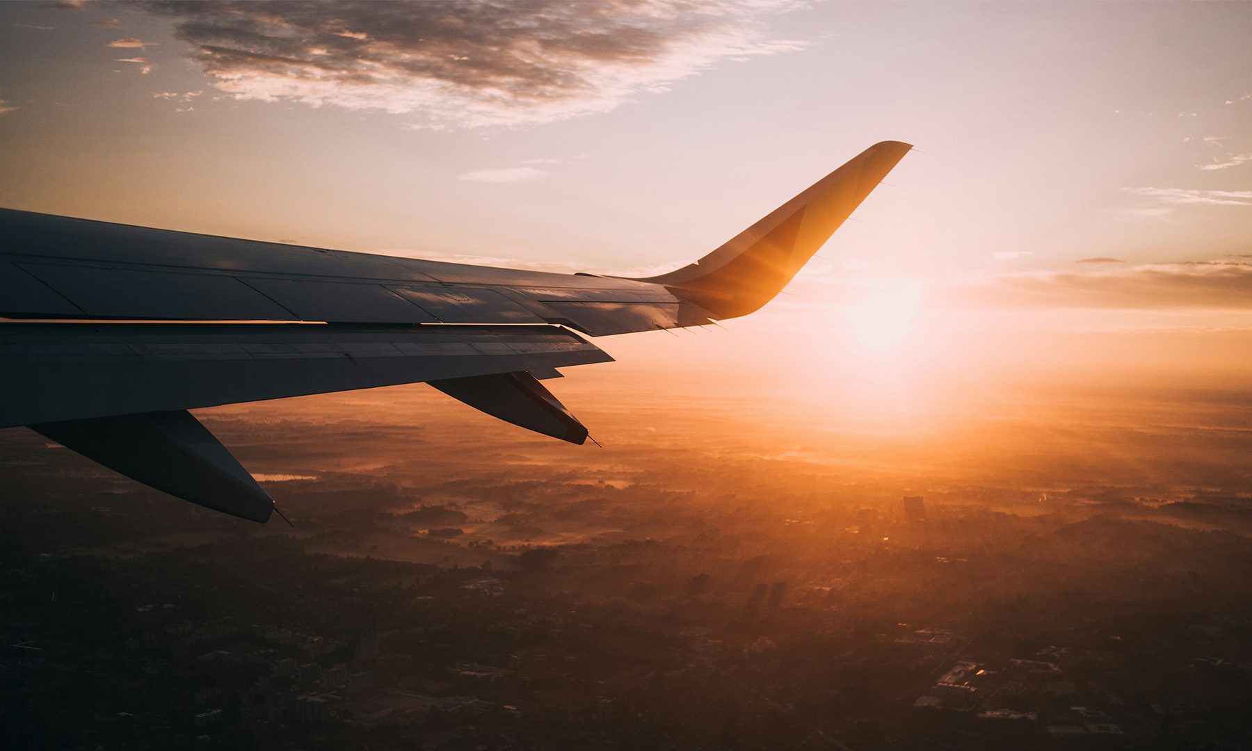 Cinematic shot of a flight wings