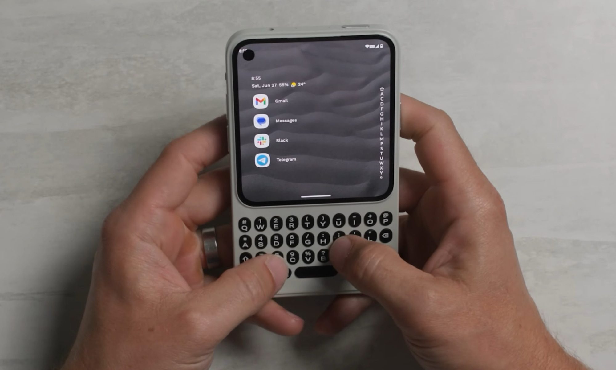 Clicks Communicator first home screen